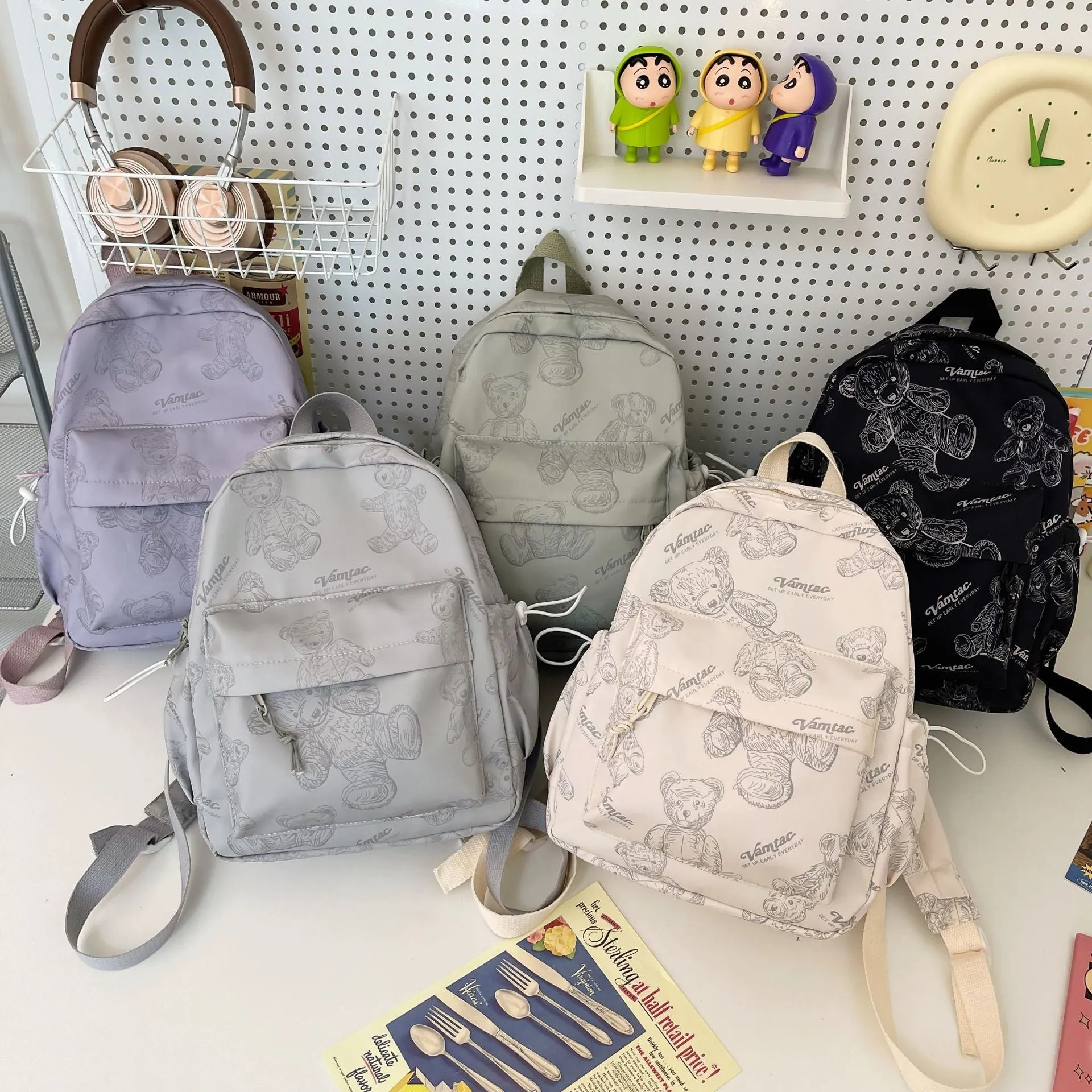 Printed Bear Children's Travel Backpack Student Backpack 
