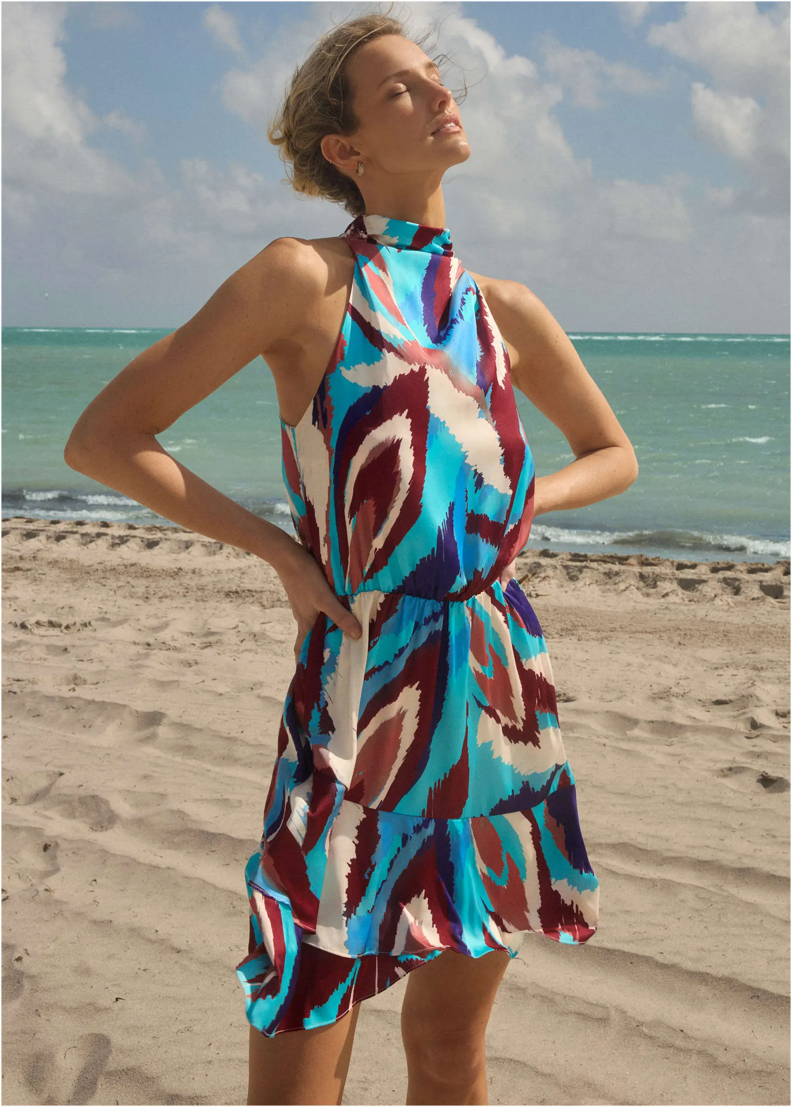 Printed Halter Mini Wrap Dress Women,Midaxi Dress,Cutout Bodycon Dress,Asymmetric Hem Dress,Breathable Summer Sundress,Reversible Midi Dress,Silk Slip Dress, Hand-Embroidered Maxi Dress Wrap Dress Women,Midaxi Dress,Cutout Bodycon Dress,Asymmetric Hem Dres