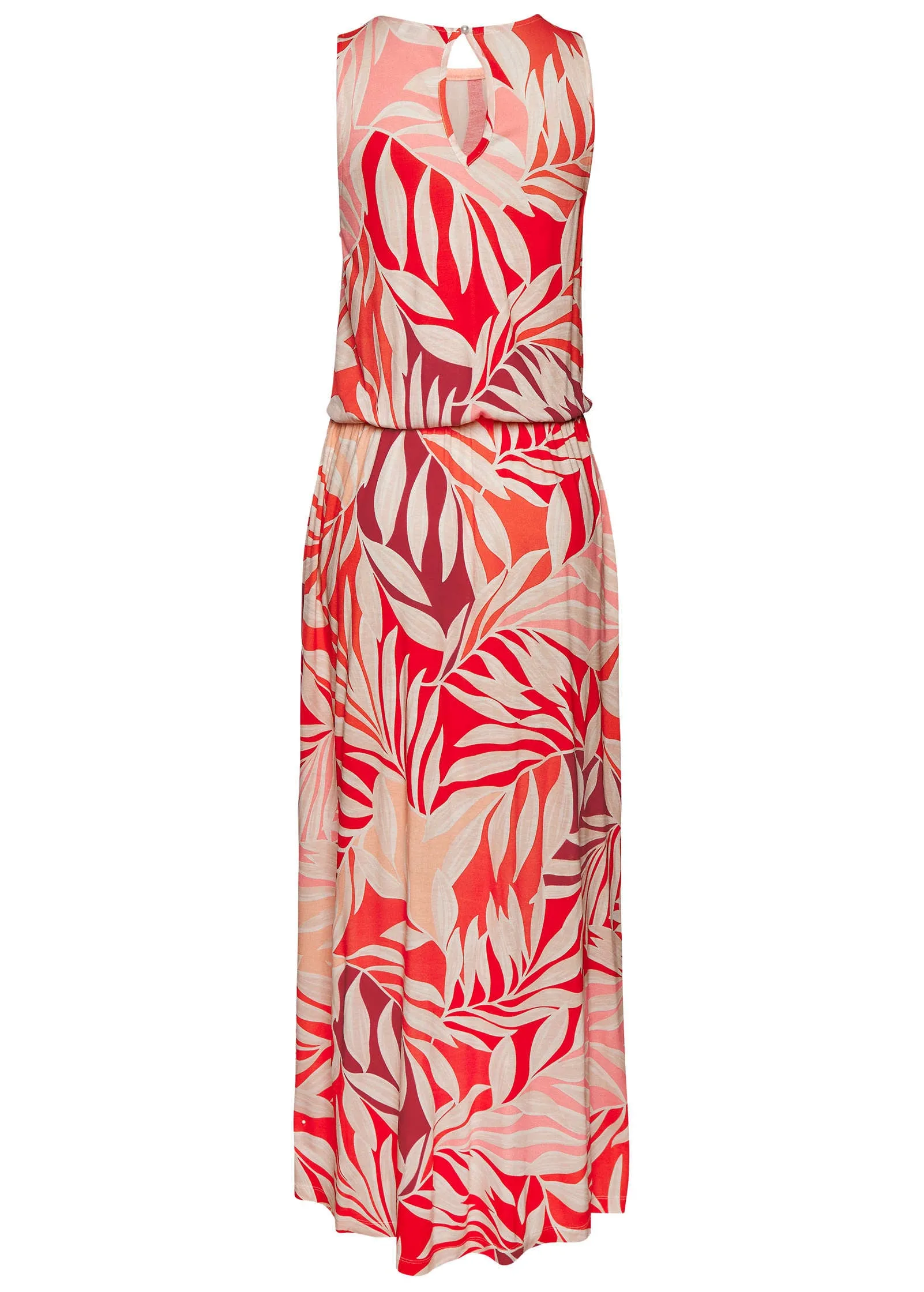 Printed Slit Maxi Dress - Red Multi