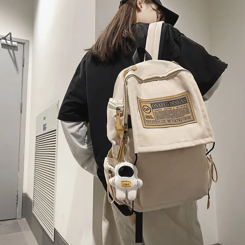 Pure cotton canvas simple cute forest style backpack