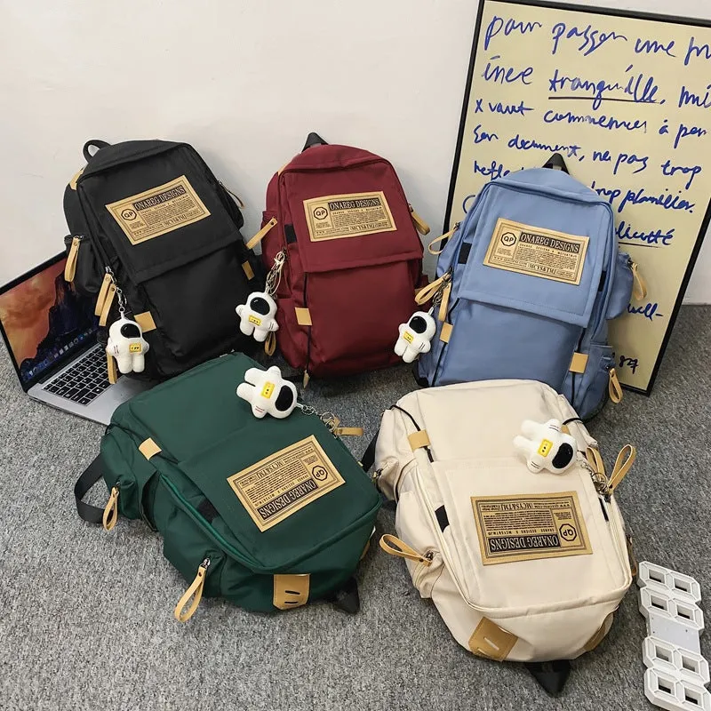 Pure cotton canvas simple cute forest style backpack 