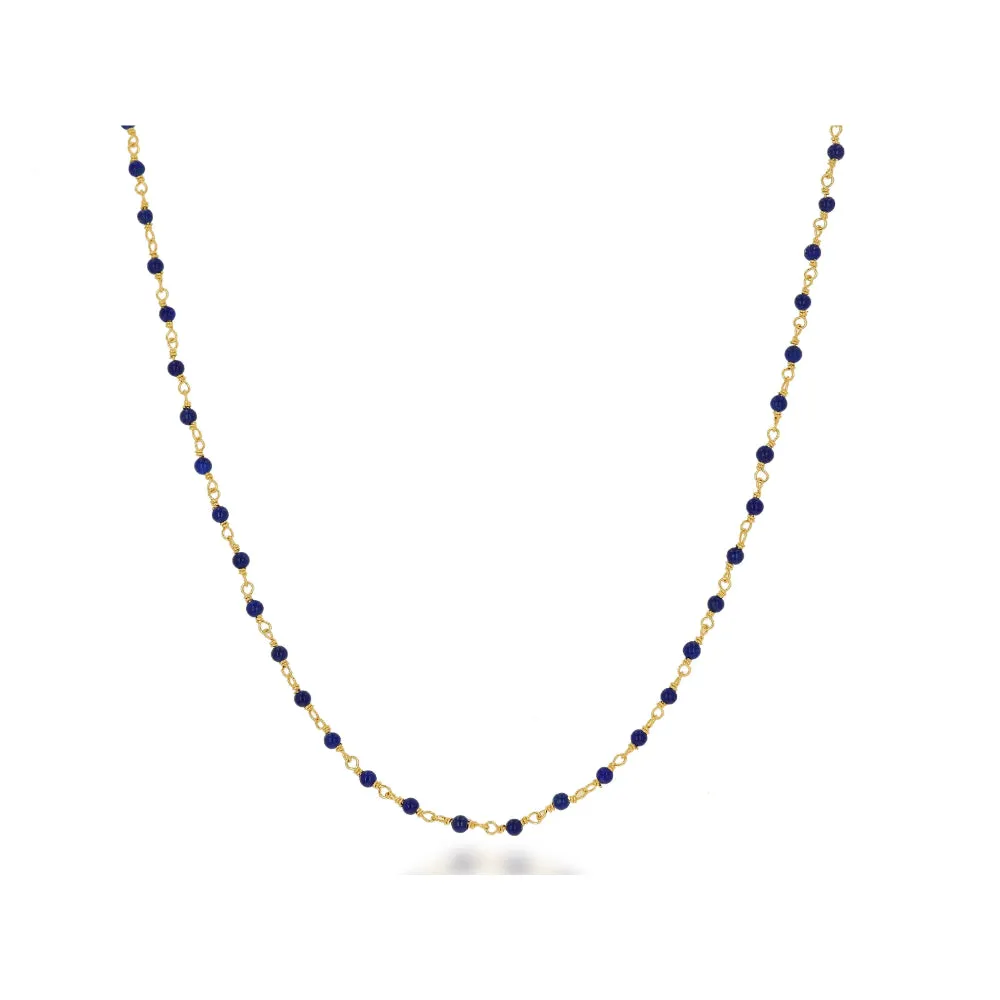 Rachel Reid 14k Lapis Chain Necklace 