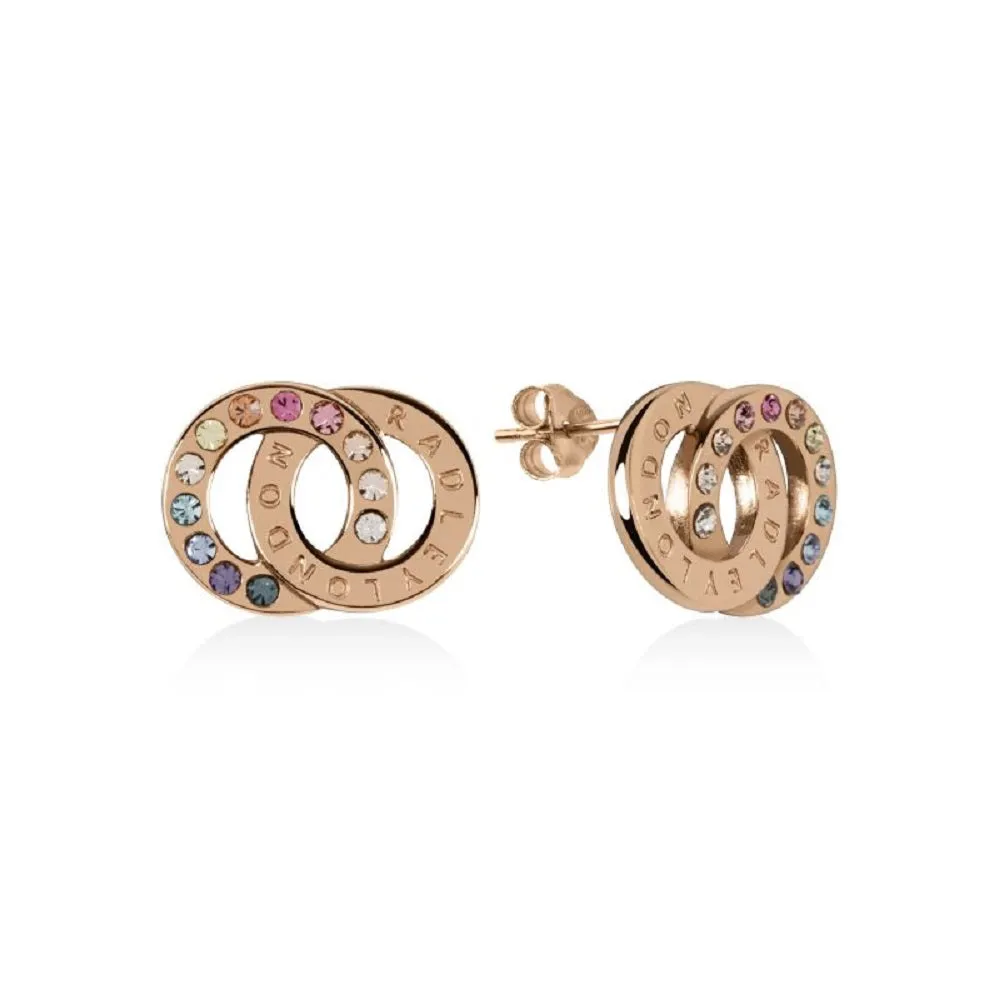 Radley Rose Gold Plated Double Circle Stud Earrings RYJ1146 