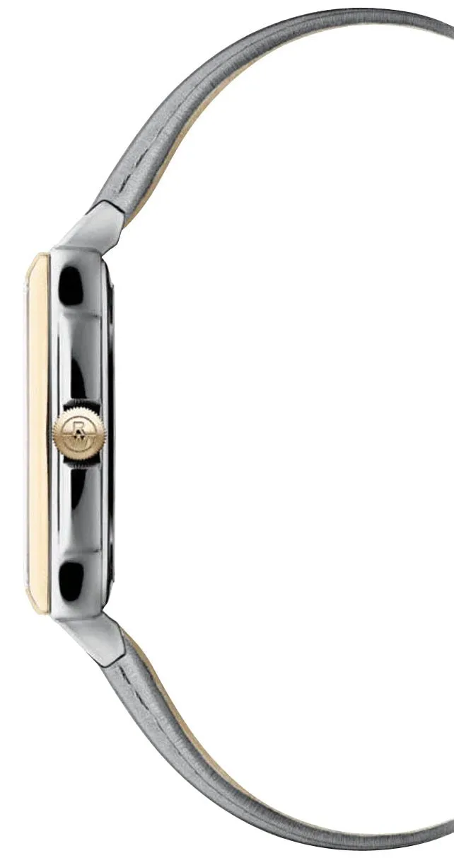 Raymond Weil Toccata Two-Tone Stainless Steel Mother-Of-Pearl Dial Gray Satin Strap Diamonds Date Quartz Womens Watch 5925-SC5-00995