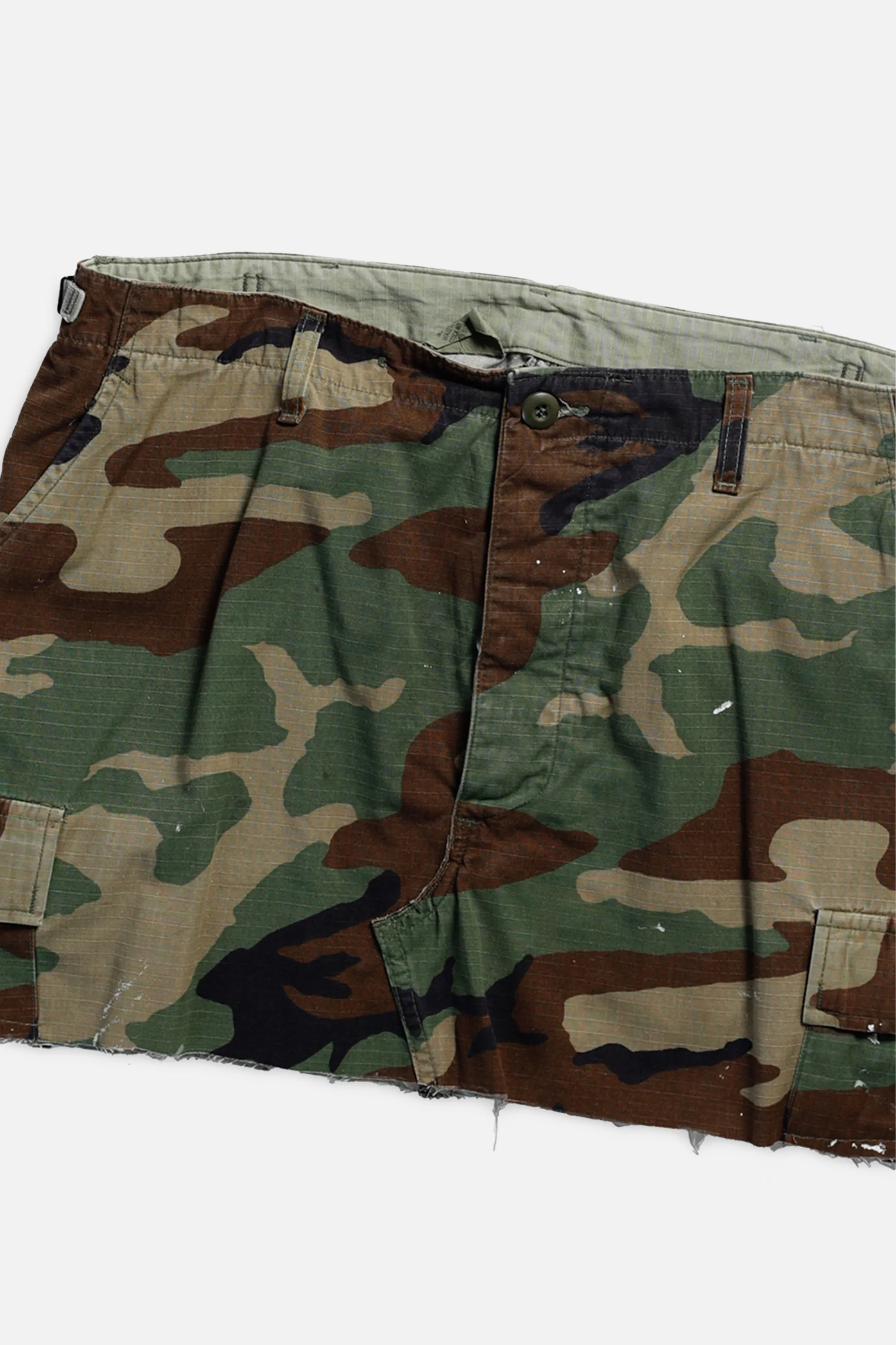 Rework Camo Mini Skirt - L