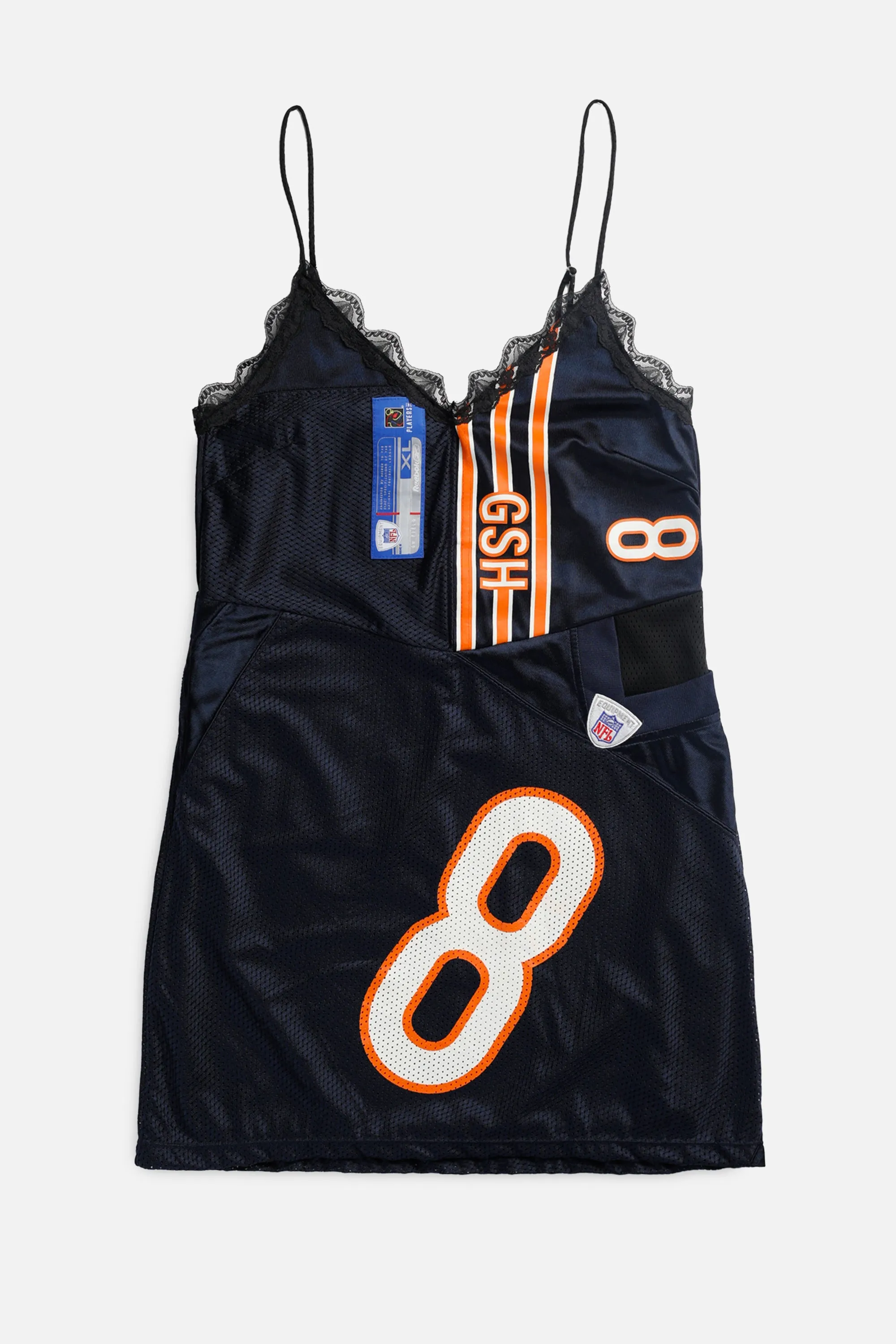 Rework T-shirts,  tops,  summer styles, sports vests, running tops,Vintage Nike Athletic Tee, Tops Sports Tops,  Sports Tops, Quick Dry, Short Sleeves Chicago Bears NFL Lace Dress - M