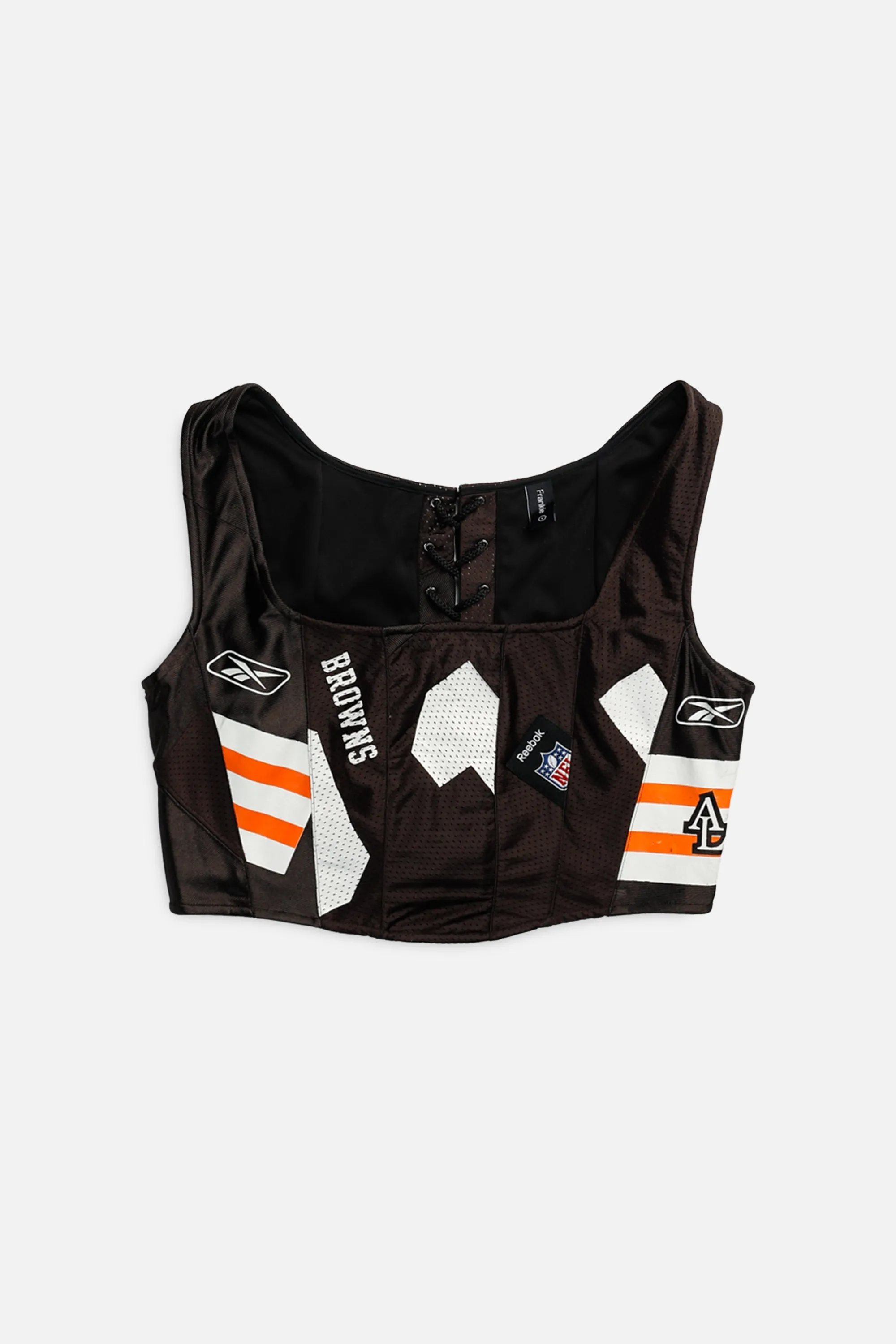 Rework T-shirts,  tops,  summer styles, sports vests, running tops,Vintage Nike Athletic Tee, Tops Sports Tops,  Sports Tops, Quick Dry, Short Sleeves Cleveland Browns NFL Corset - L