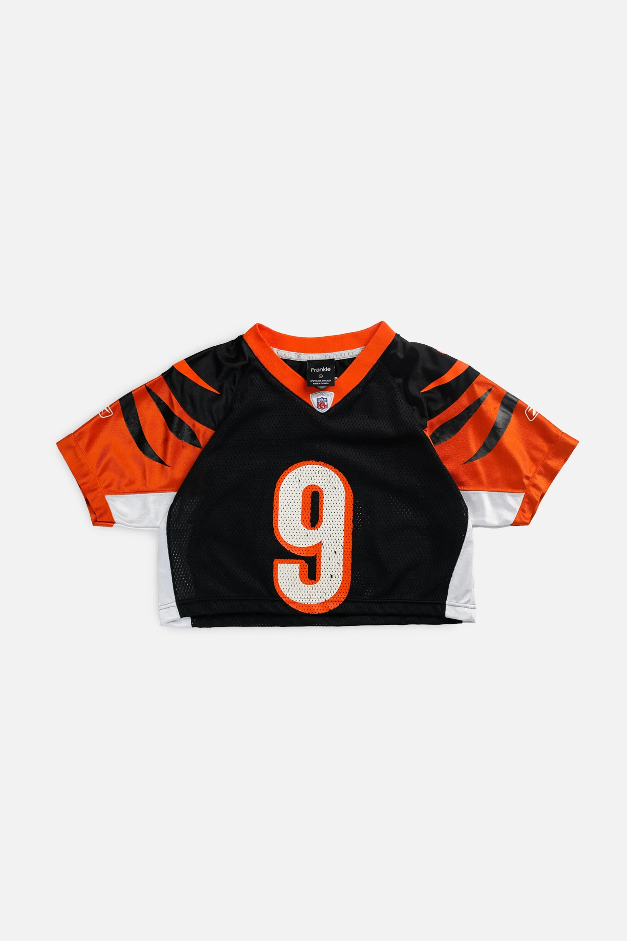 Rework T-shirts,  tops,  summer styles, sports vests, running tops,Vintage Nike Athletic Tee, Tops Sports Tops,  Sports Tops, Quick Dry, Short Sleeves Crop Cincinnati Bengals NFL Jersey - XS