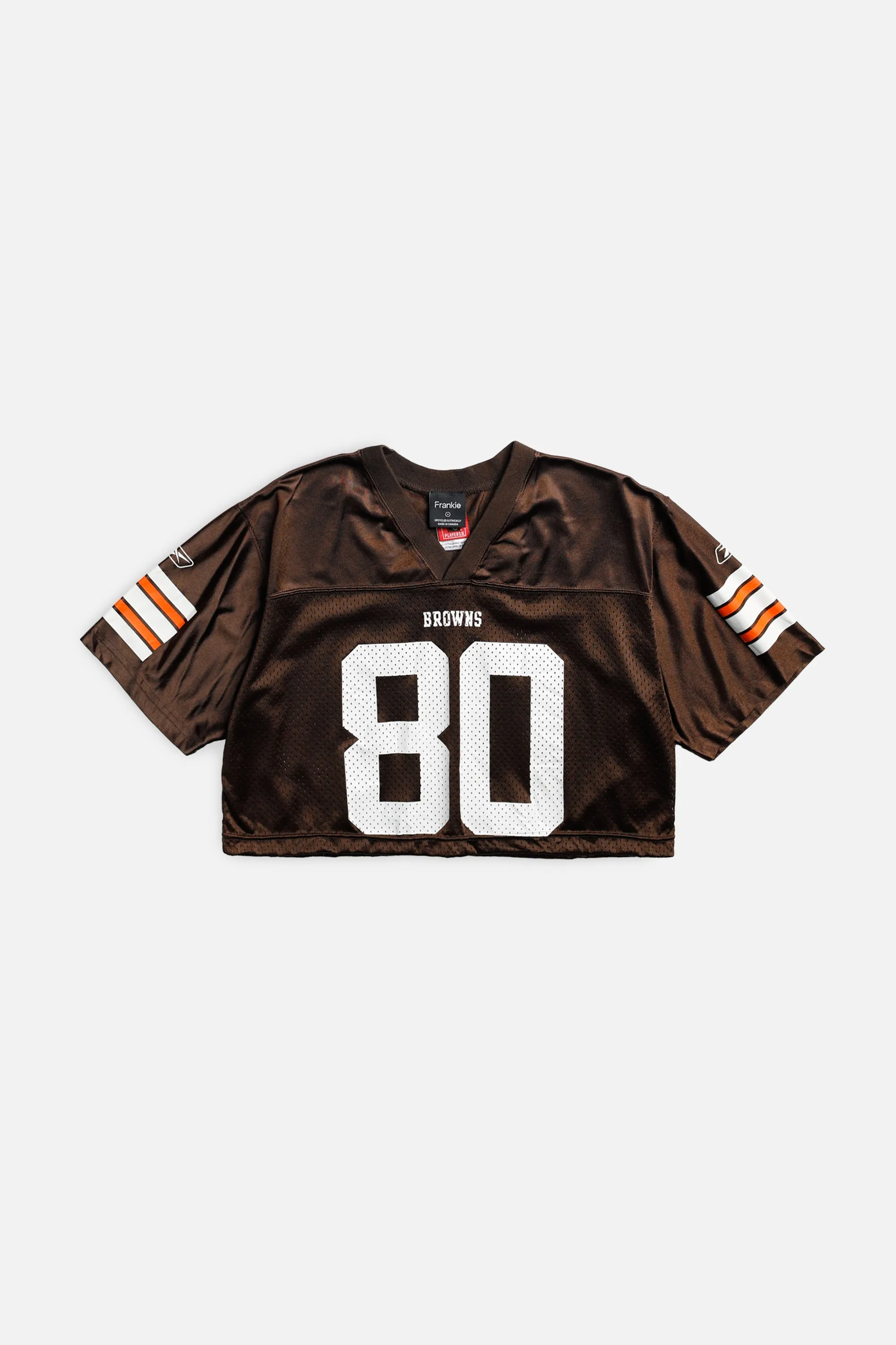 Rework T-shirts,  tops,  summer styles, sports vests, running tops,Vintage Nike Athletic Tee, Tops Sports Tops,  Sports Tops, Quick Dry, Short Sleeves Crop Cleveland Browns NFL Jersey - S