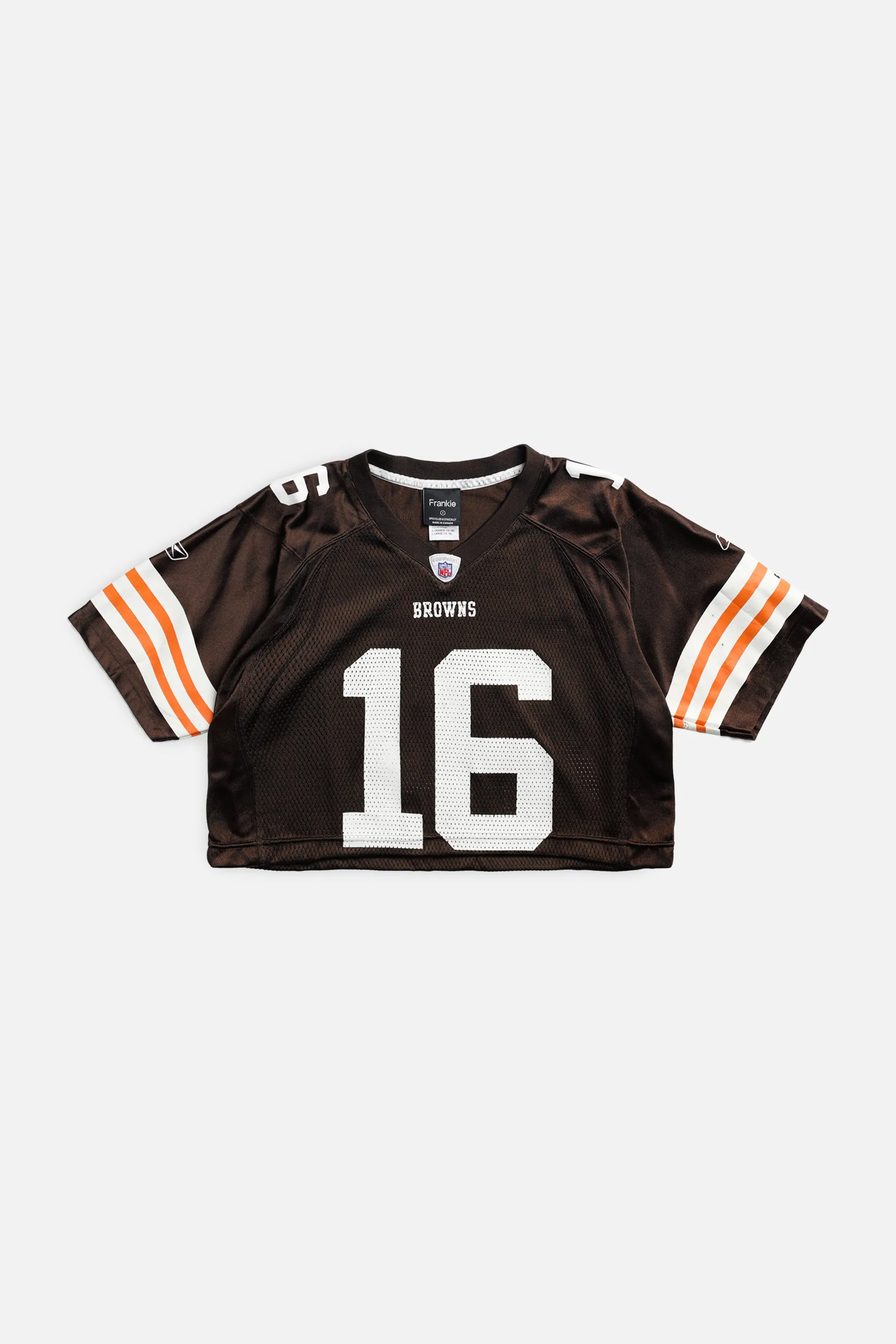Rework T-shirts,  tops,  summer styles, sports vests, running tops,Vintage Nike Athletic Tee, Tops Sports Tops,  Sports Tops, Quick Dry, Short Sleeves Crop Cleveland Browns NFL Jersey - S