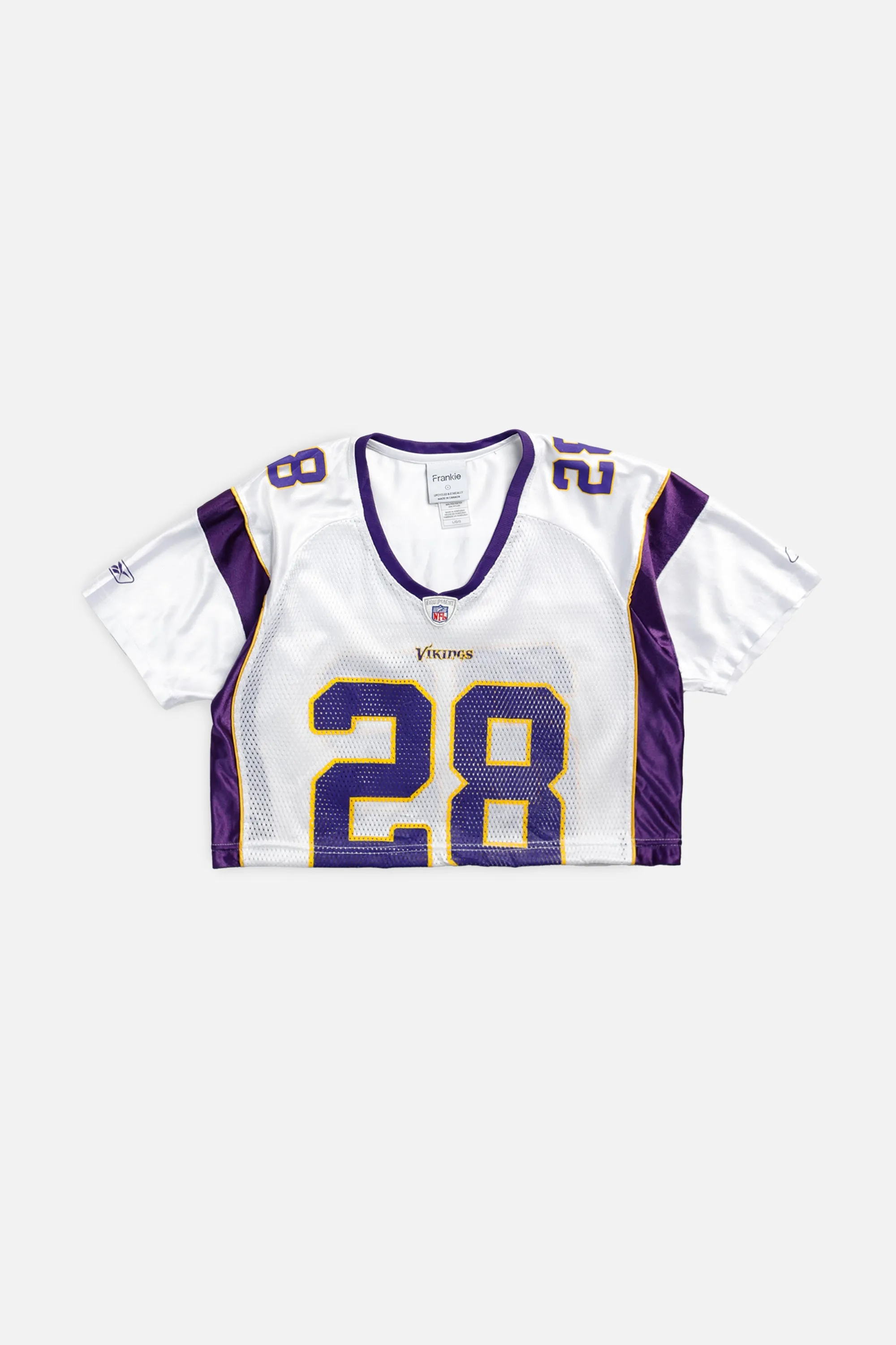 Rework T-shirts,  tops,  summer styles, sports vests, running tops,Vintage Nike Athletic Tee, Tops Sports Tops,  Sports Tops, Quick Dry, Short Sleeves Crop Minnesota Vikings NFL Jersey - S