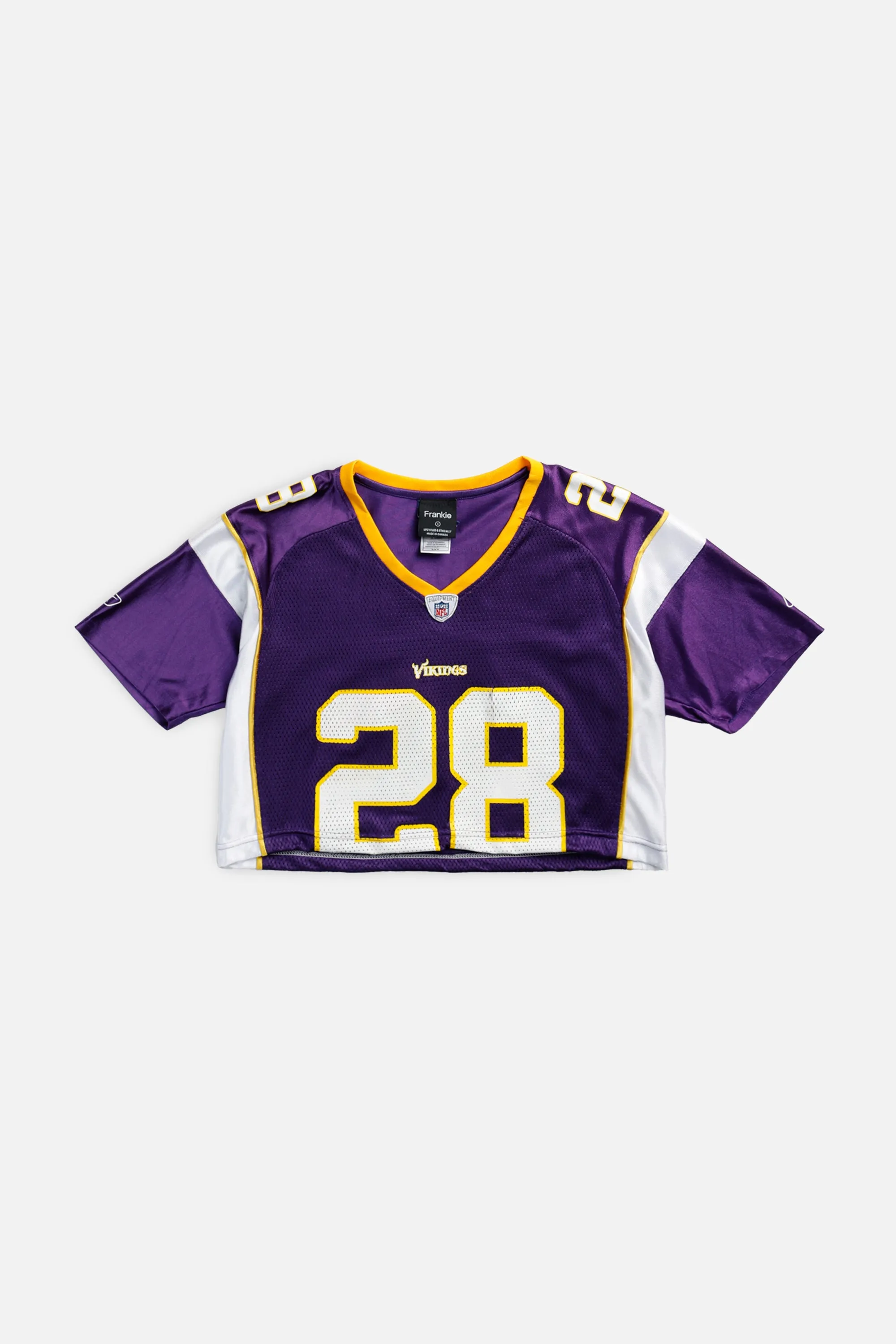 Rework T-shirts,  tops,  summer styles, sports vests, running tops,Vintage Nike Athletic Tee, Tops Sports Tops,  Sports Tops, Quick Dry, Short Sleeves Crop Minnesota Vikings NFL Jersey - S