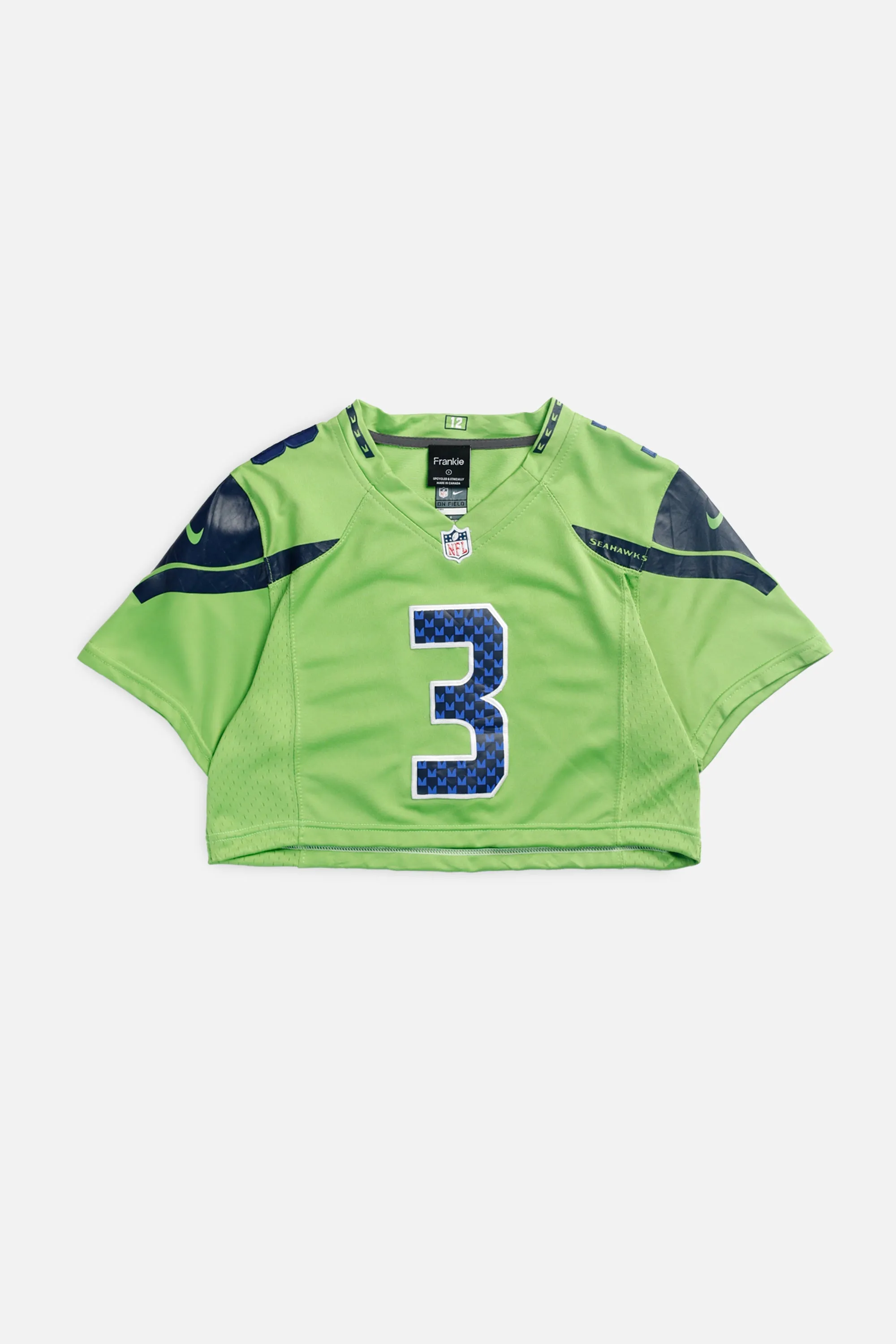 Rework T-shirts,  tops,  summer styles, sports vests, running tops,Vintage Nike Athletic Tee, Tops Sports Tops,  Sports Tops, Quick Dry, Short Sleeves Crop Seattle Seahawks NFL Jersey - S