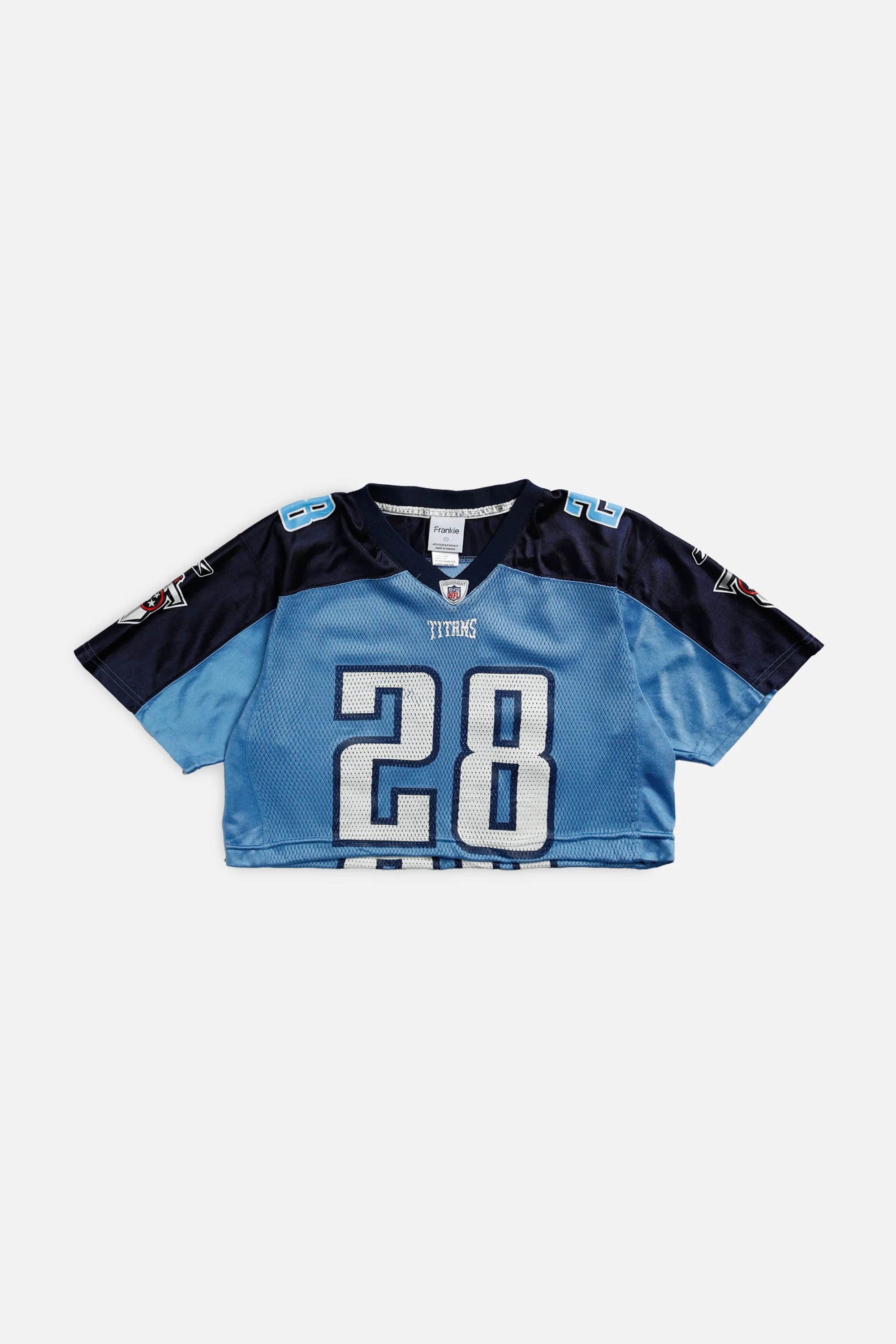 Rework T-shirts,  tops,  summer styles, sports vests, running tops,Vintage Nike Athletic Tee, Tops Sports Tops,  Sports Tops, Quick Dry, Short Sleeves Crop Tennessee Titans NFL Jersey - S
