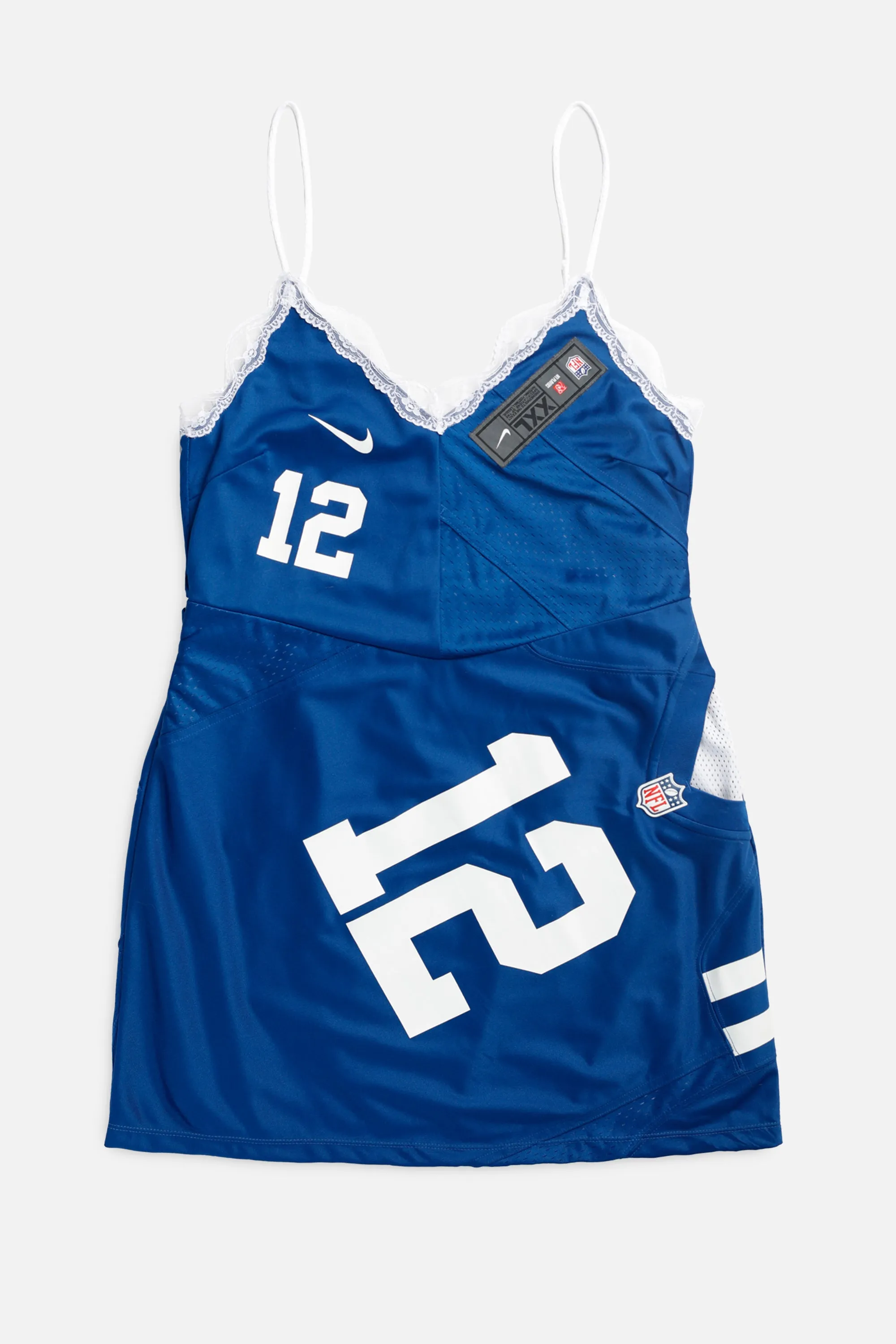 Rework T-shirts,  tops,  summer styles, sports vests, running tops,Vintage Nike Athletic Tee, Tops Sports Tops,  Sports Tops, Quick Dry, Short Sleeves Indianapolis Colts NFL Lace Dress - L
