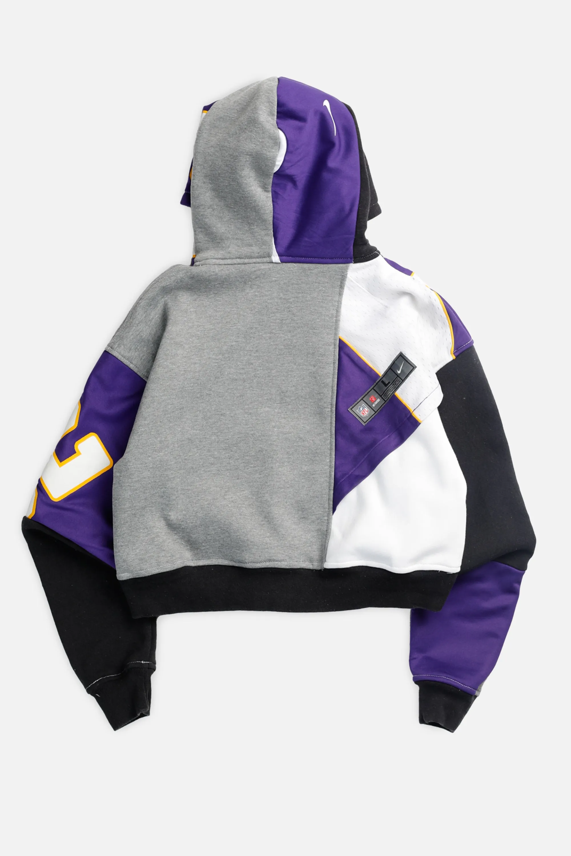 Rework Minnesota Vikings NFL Crop Zip Hoodie - XS