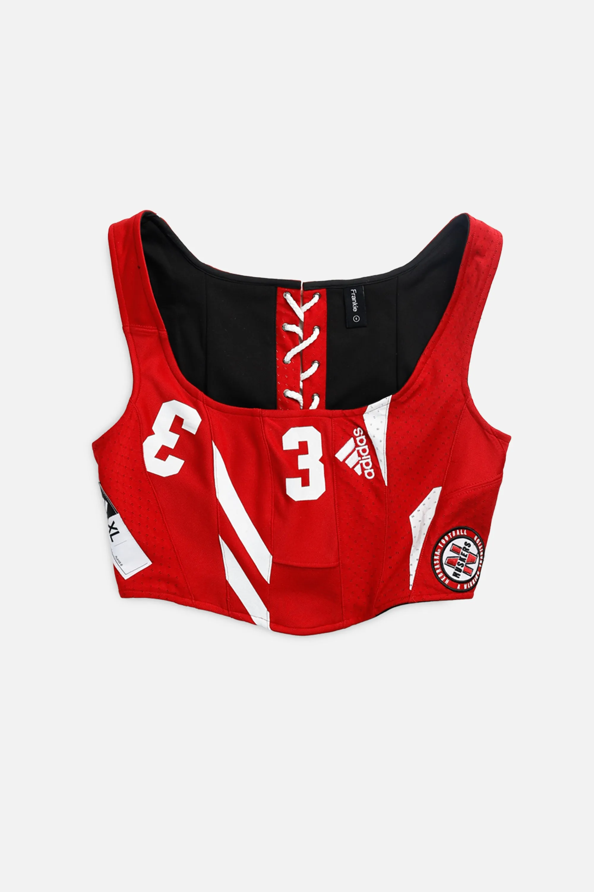 Rework T-shirts,  tops,  summer styles, sports vests, running tops,Vintage Nike Athletic Tee, Tops Sports Tops,  Sports Tops, Quick Dry, Short Sleeves Nebraska Cornhuskers NCAA Corset - S