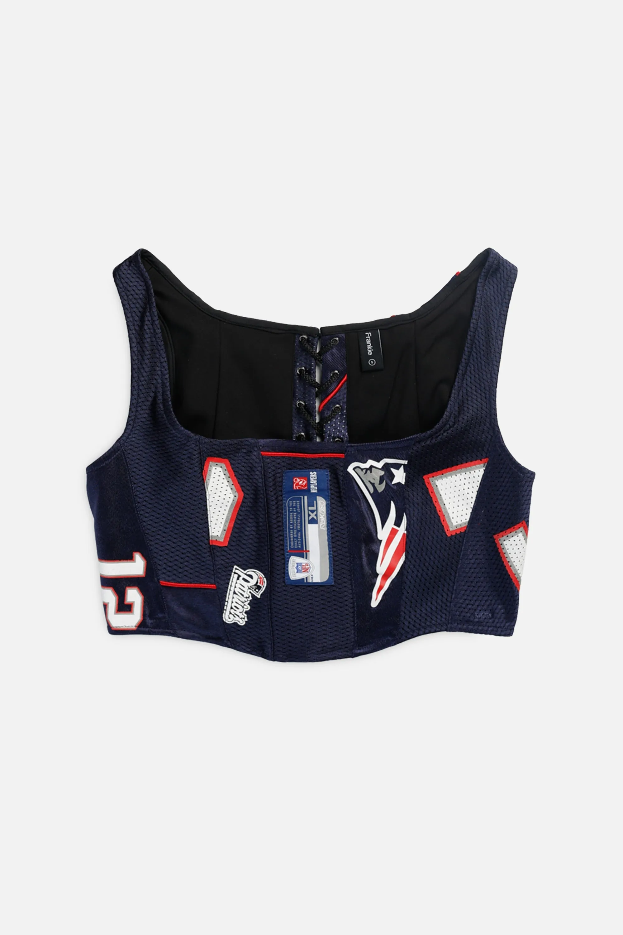 Rework T-shirts,  tops,  summer styles, sports vests, running tops,Vintage Nike Athletic Tee, Tops Sports Tops,  Sports Tops, Quick Dry, Short Sleeves New England Patriots NFL Corset - S