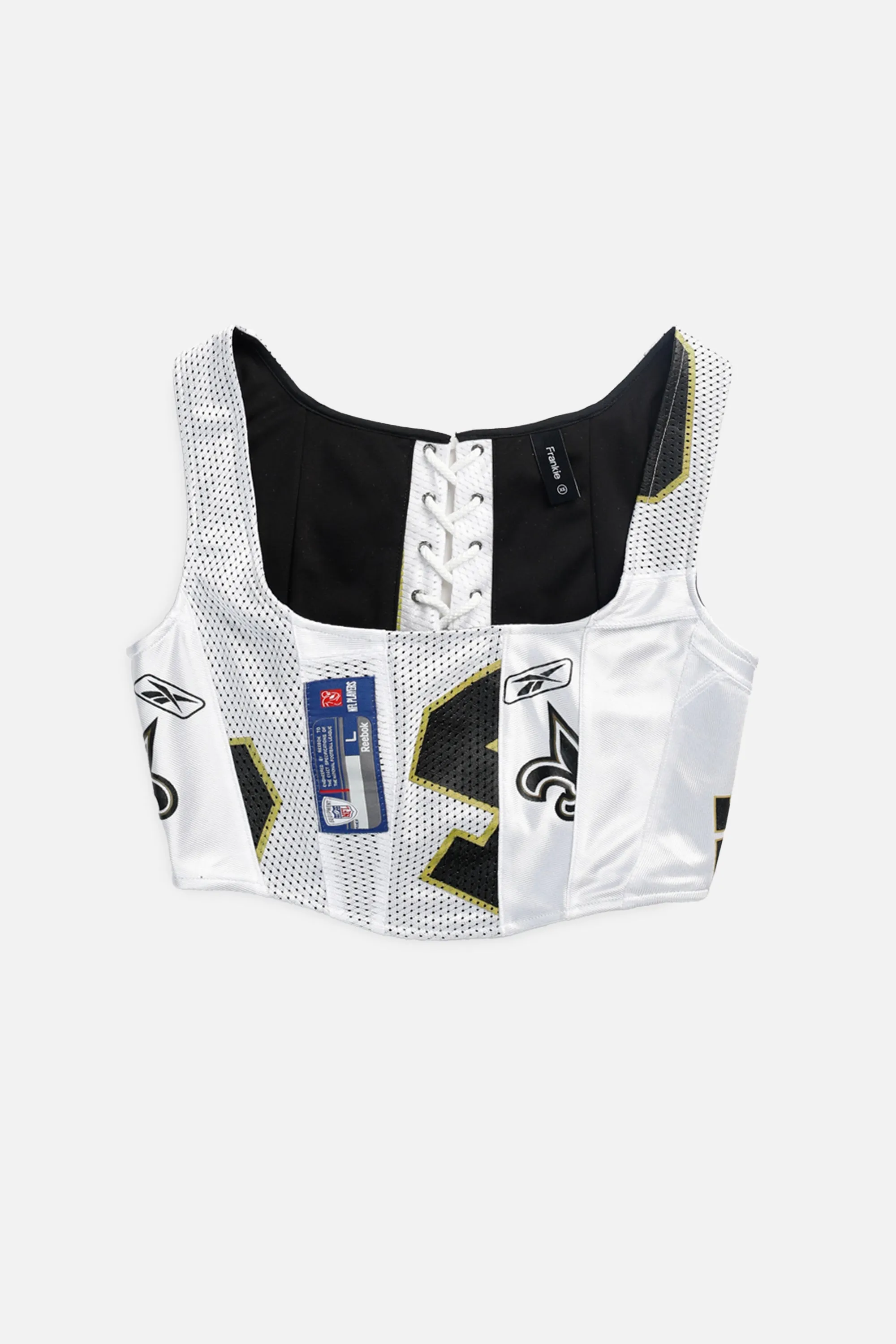 Rework T-shirts,  tops,  summer styles, sports vests, running tops,Vintage Nike Athletic Tee, Tops Sports Tops,  Sports Tops, Quick Dry, Short Sleeves New Orleans Saints NFL Corset - XS