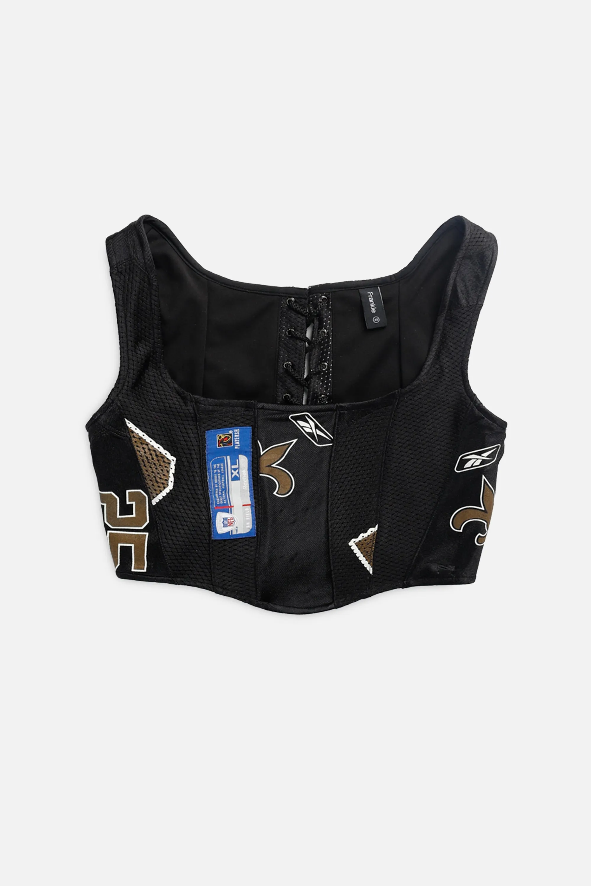Rework T-shirts,  tops,  summer styles, sports vests, running tops,Vintage Nike Athletic Tee, Tops Sports Tops,  Sports Tops, Quick Dry, Short Sleeves New Orleans Saints NFL Corset - XS