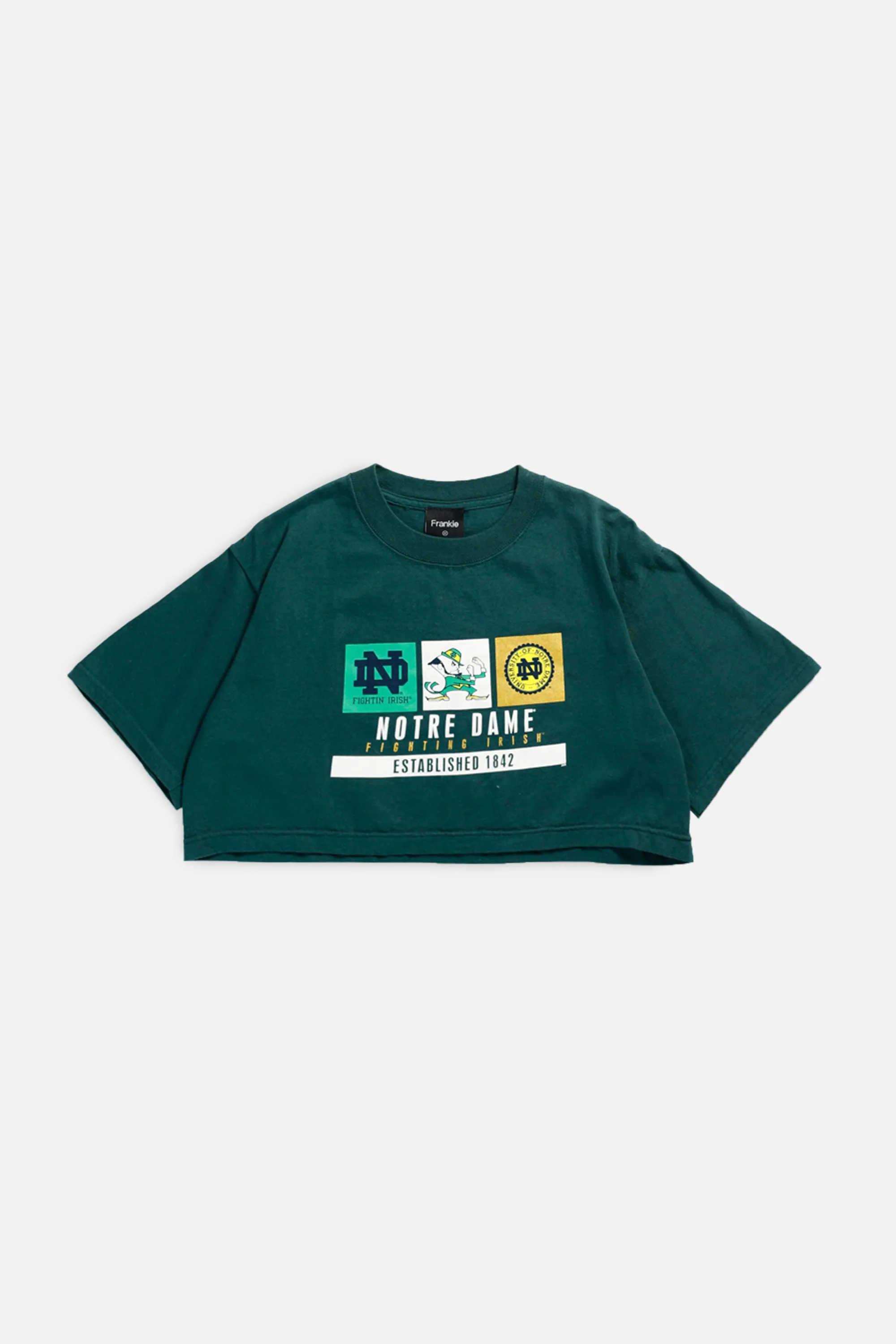 Rework T-shirts tops summer styles sports vests running tops,Vintage Nike Athletic Tee Tops Sports Tops Sports Tops Quick Dry Short Sleeves Notre Dame Crop Tee - M