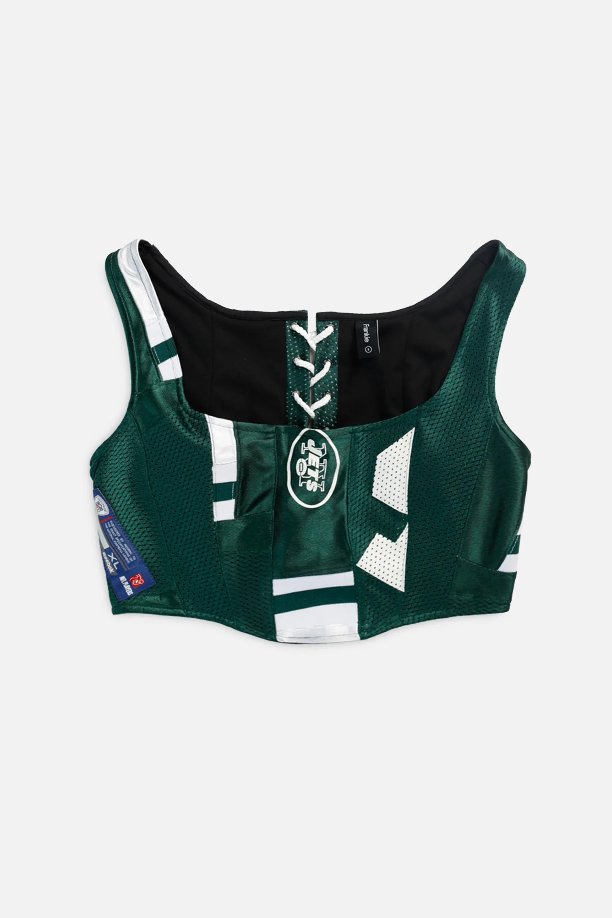 Rework T-shirts,  tops,  summer styles, sports vests, running tops,Vintage Nike Athletic Tee, Tops Sports Tops,  Sports Tops, Quick Dry, Short Sleeves NY Jets NFL Corset - S