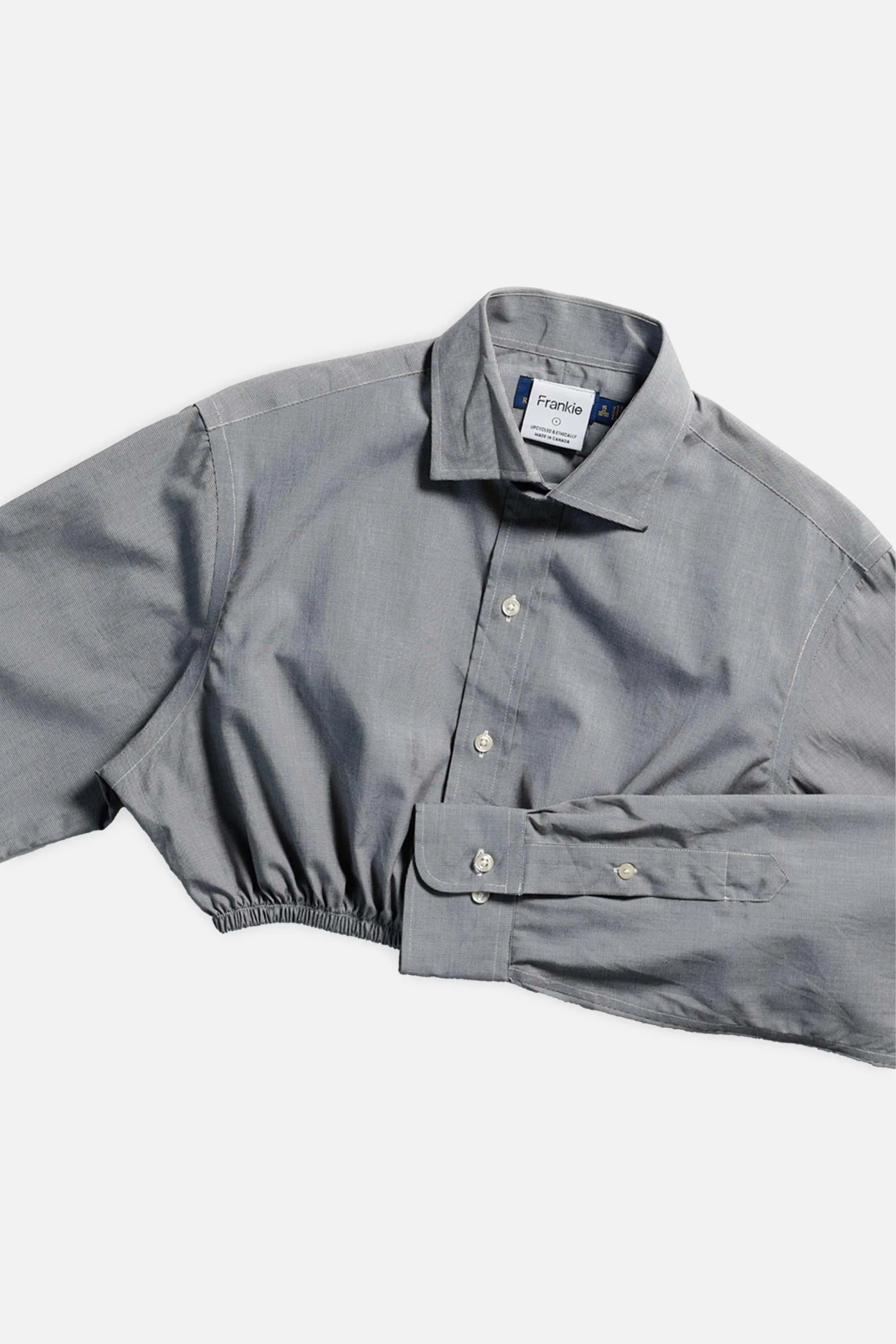Rework Oxford Cinch Crop Shirt - S
