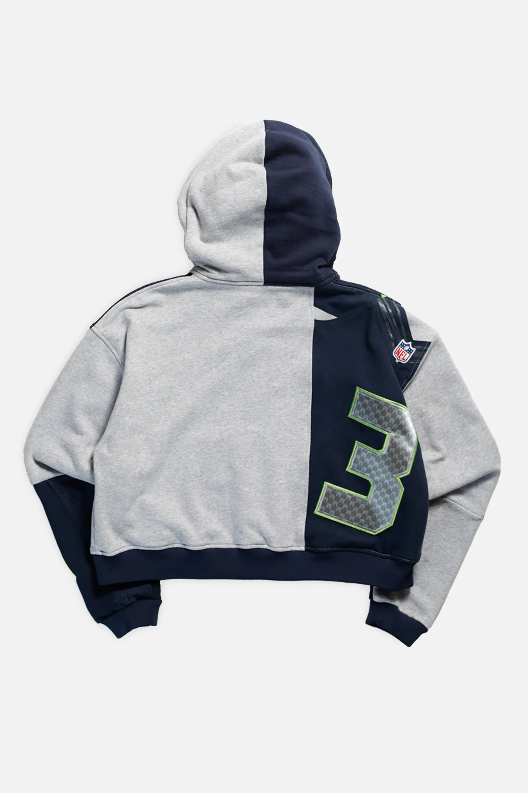 Rework Seattle Seahawks NFL Crop Zip Hoodie - L