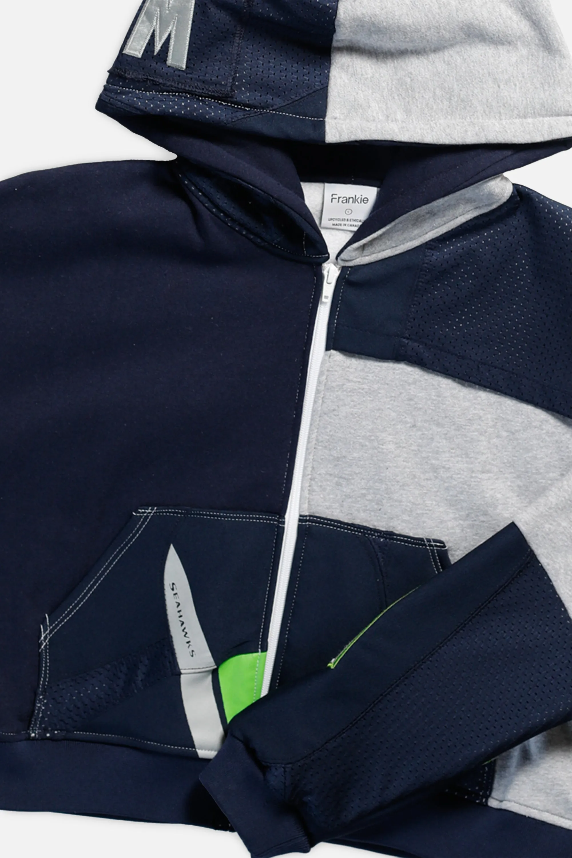 Rework Seattle Seahawks NFL Crop Zip Hoodie - L