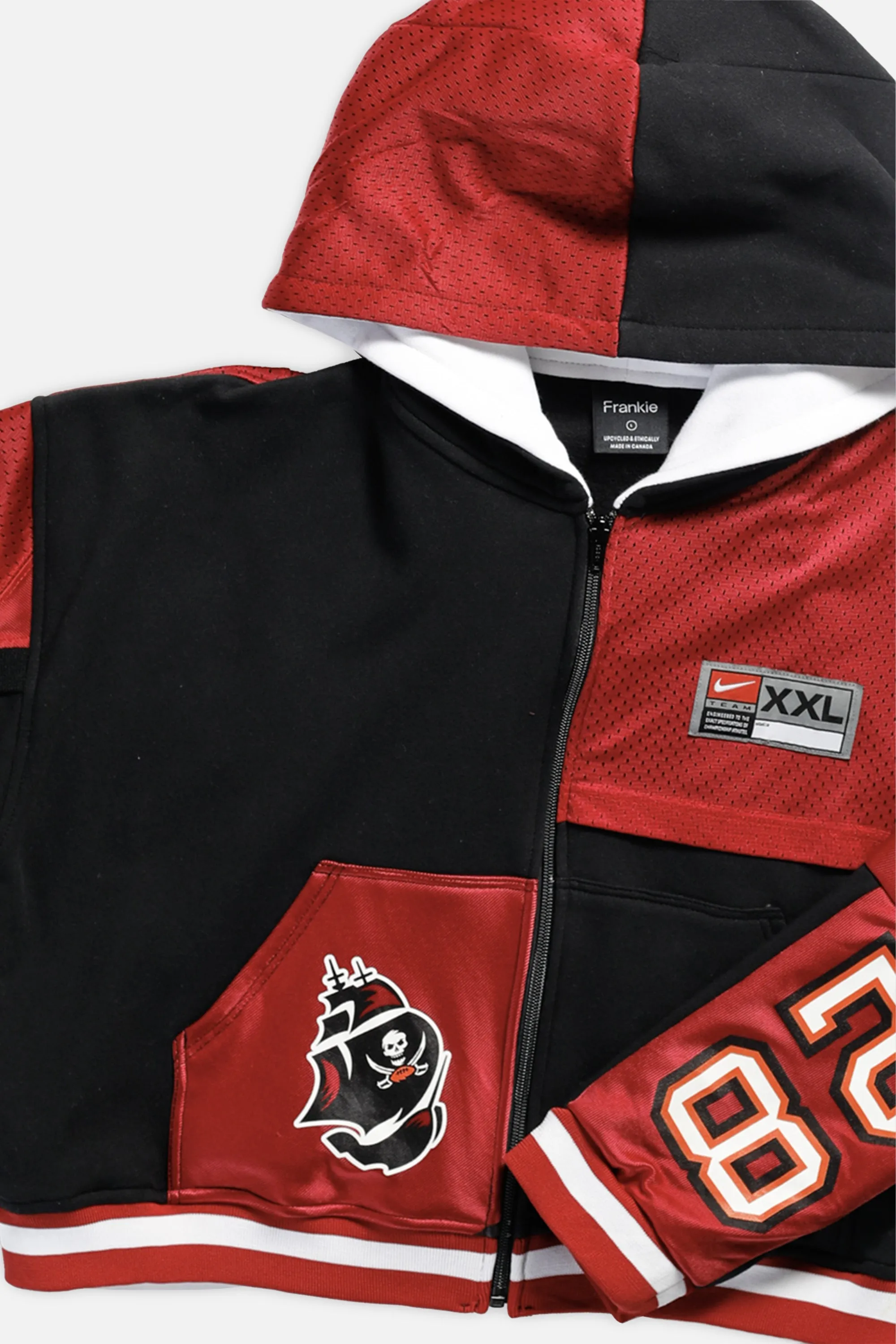 Rework Tampa Bay Buccaneers NFL Crop Zip Hoodie - L