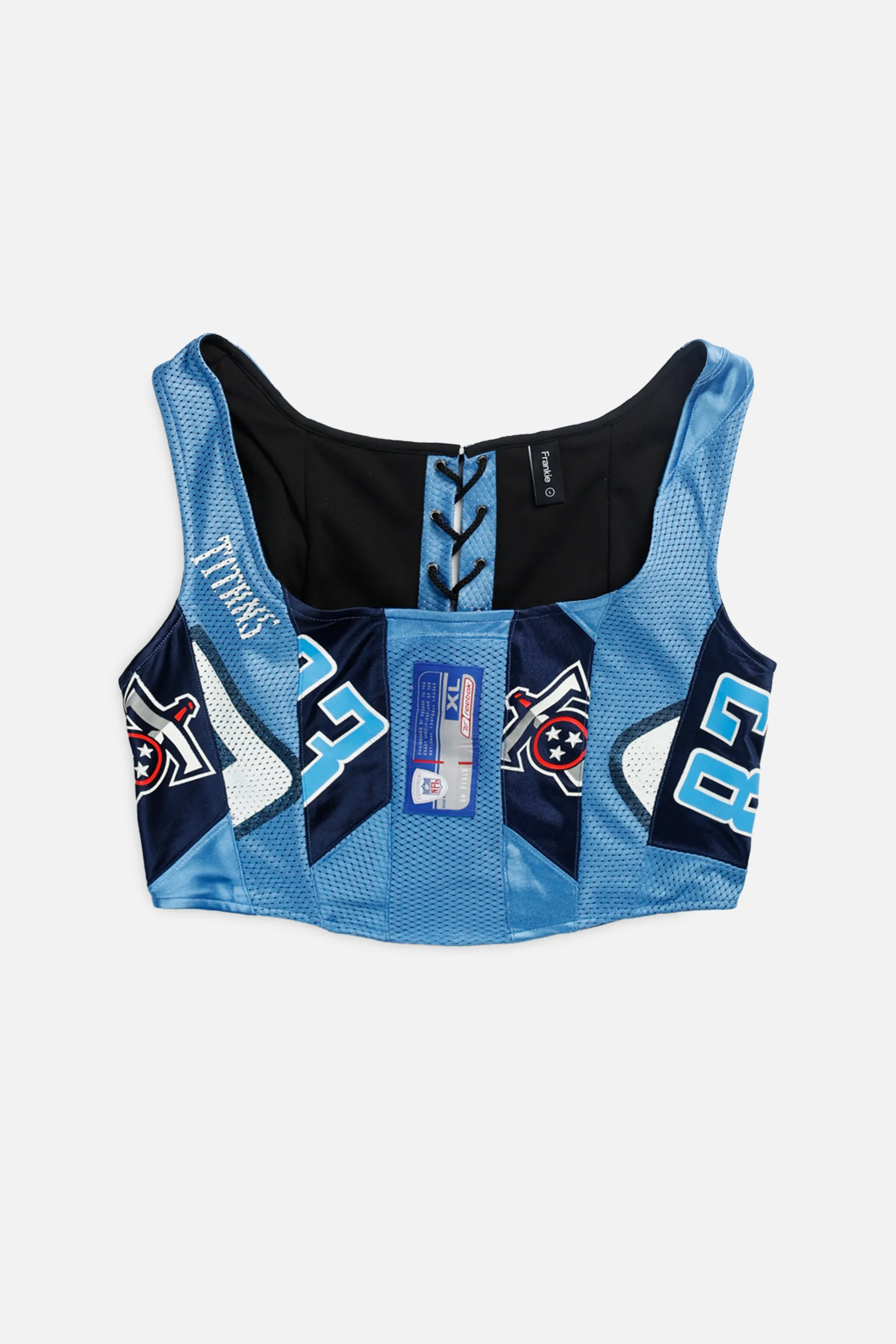 Rework T-shirts,  tops,  summer styles, sports vests, running tops,Vintage Nike Athletic Tee, Tops Sports Tops,  Sports Tops, Quick Dry, Short Sleeves Tennessee Titans NFL Corset - L