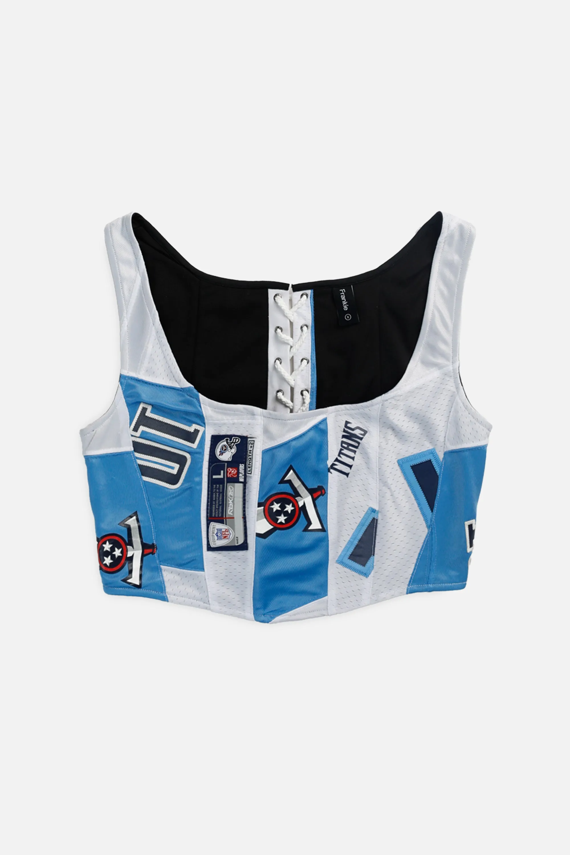 Rework T-shirts,  tops,  summer styles, sports vests, running tops,Vintage Nike Athletic Tee, Tops Sports Tops,  Sports Tops, Quick Dry, Short Sleeves Tennessee Titans NFL Corset - S