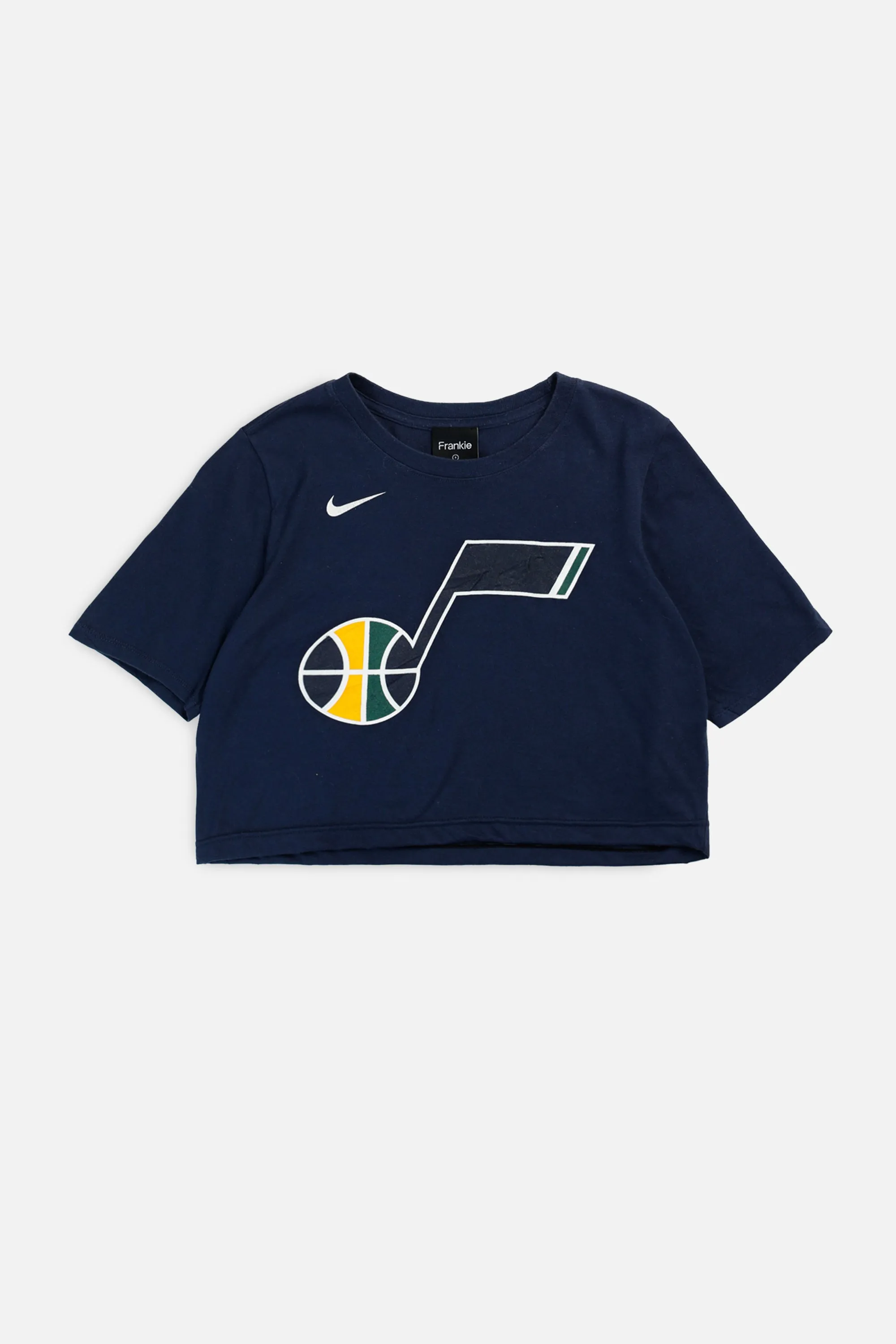 Rework T-shirts,  tops,  summer styles, sports vests, running tops,Vintage Nike Athletic Tee, Tops Sports Tops,  Sports Tops, Quick Dry, Short Sleeves Utah Jazz NBA Crop Tee - S