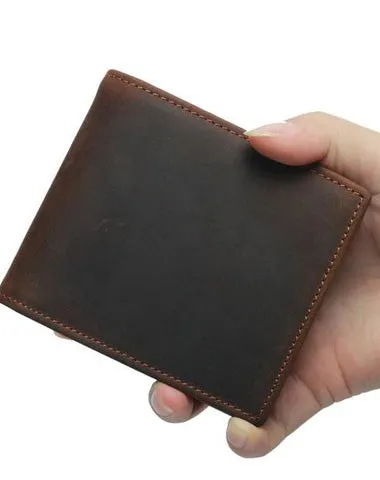 RFID Leather Mens Small Bifold Wallet on sale billfold Wallets on sale Front Pocket Wallets on sale for Men