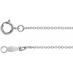 Rhodium-Plated Sterling Silver 1 mm Cable 20" Chain 