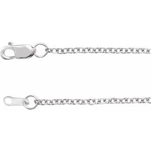 Rhodium-Plated Sterling Silver 1.5 mm Cable 16" Chain 