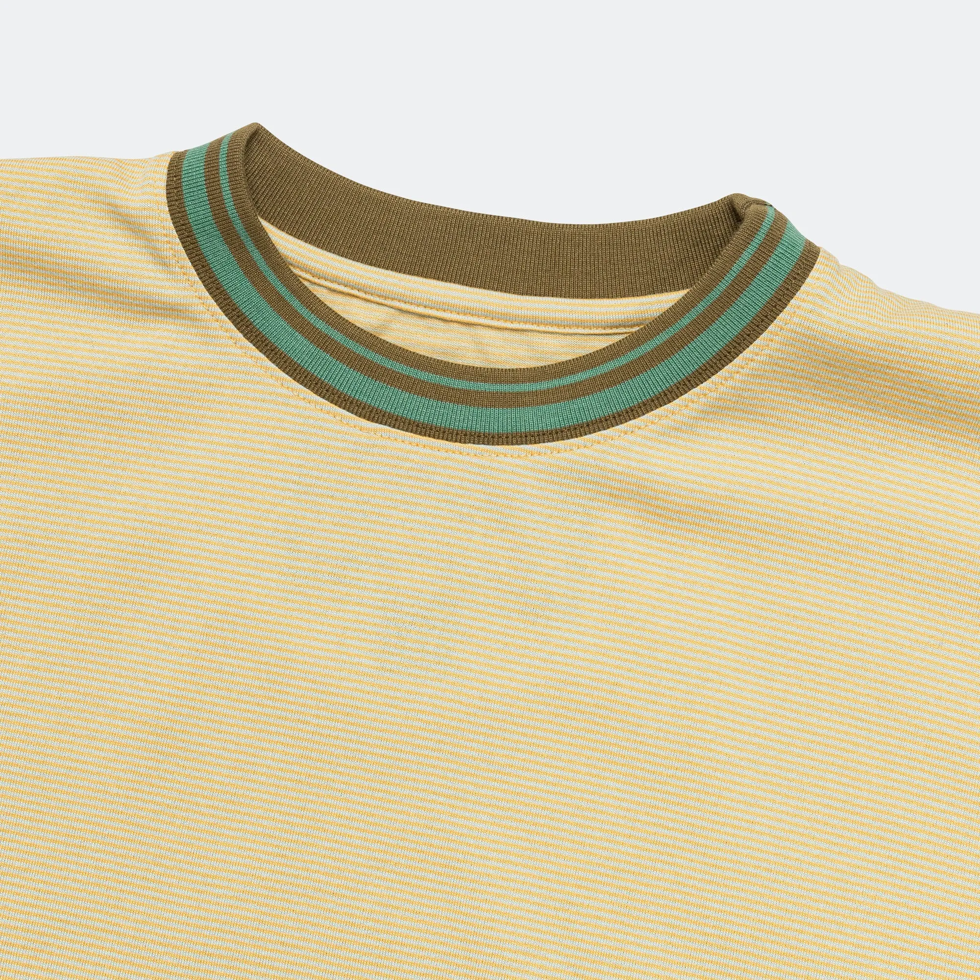 Ringer Collar Border Tee - Organic/Mint
