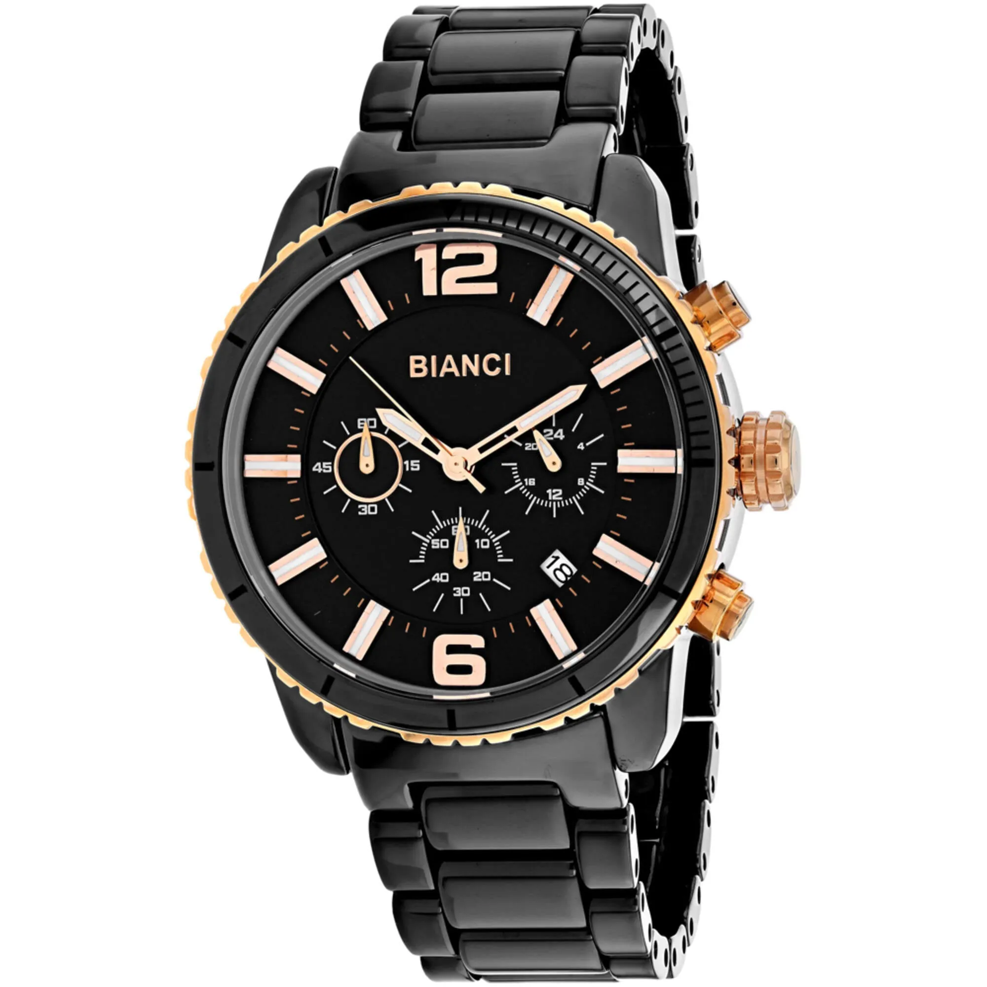 Roberto Bianci Men's Watch - Amadeo Quartz Black Dial Ceramic Bracelet | RB58751 