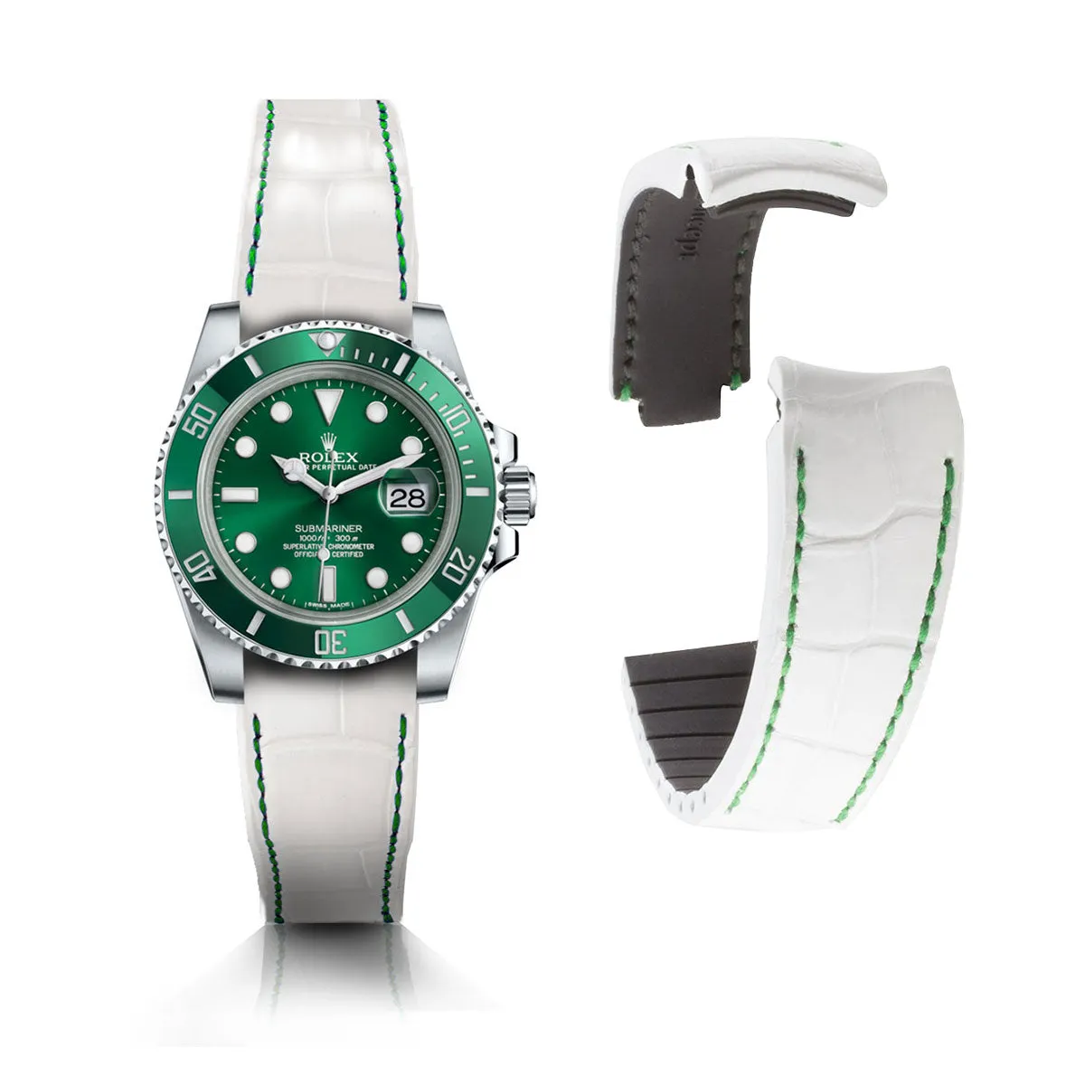 Rolex  - R Strap leather watch strap " Special editions" - alligator - Black brown, blue red...