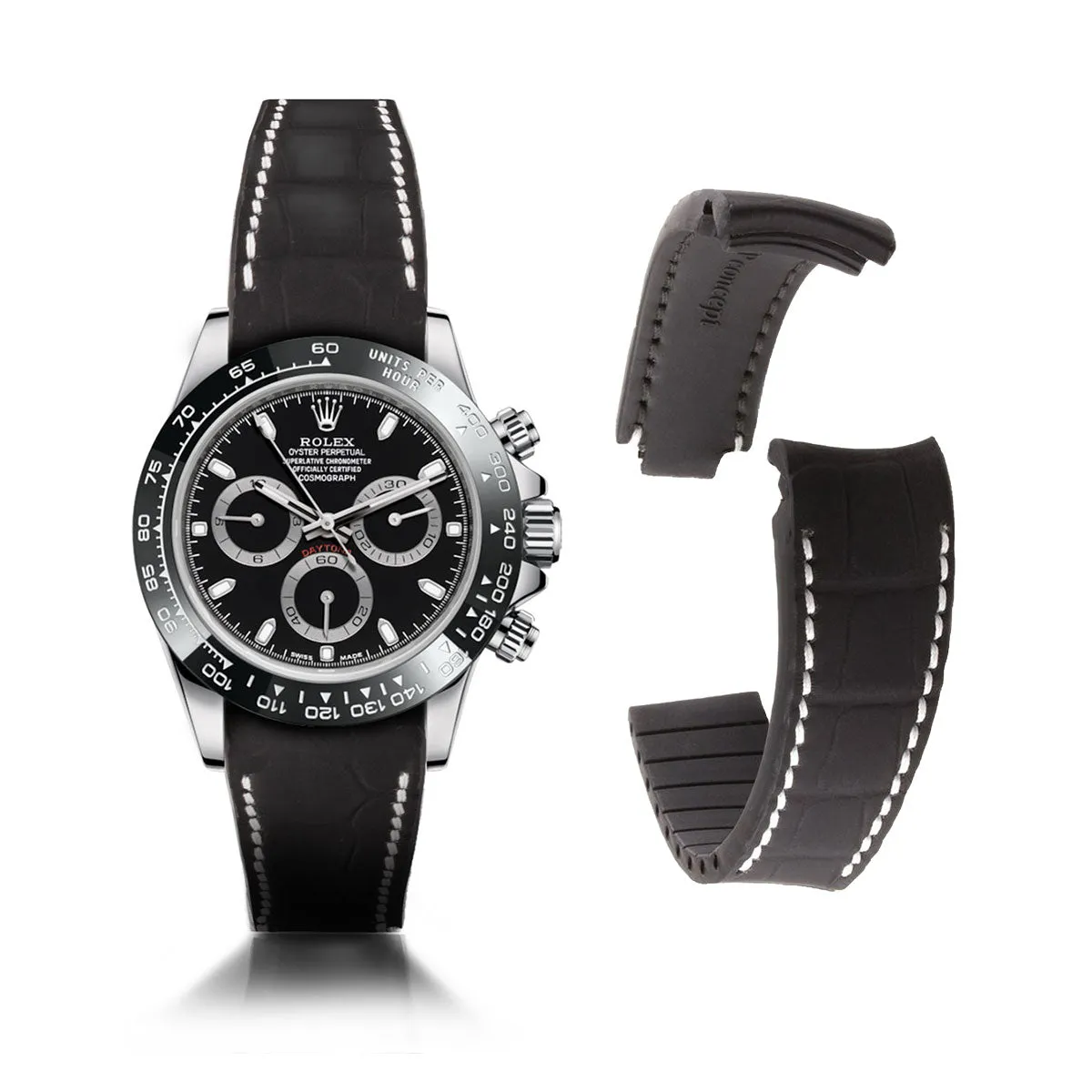 Rolex  - R Strap leather watch strap " Special editions" - alligator - Black brown, blue red...