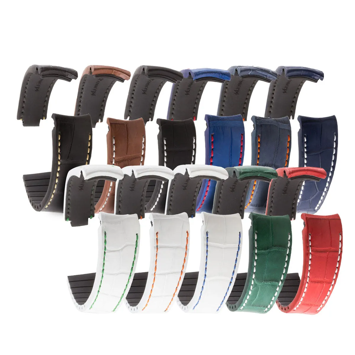 Rolex  - R Strap leather watch strap " Special editions" - alligator - Black brown, blue red...