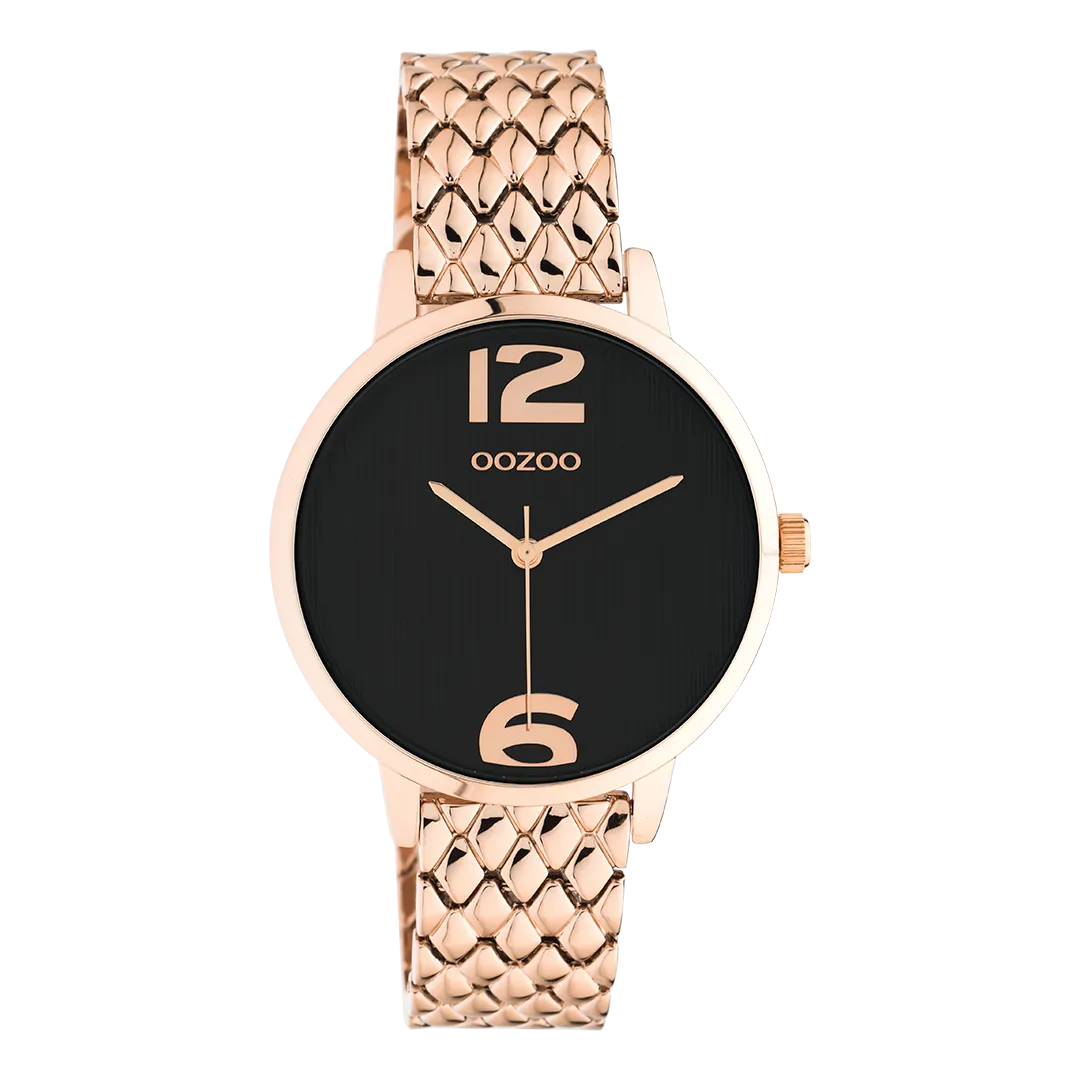 Rose gold coloured OOZOO watch with stainless steel bracelet - C11024
