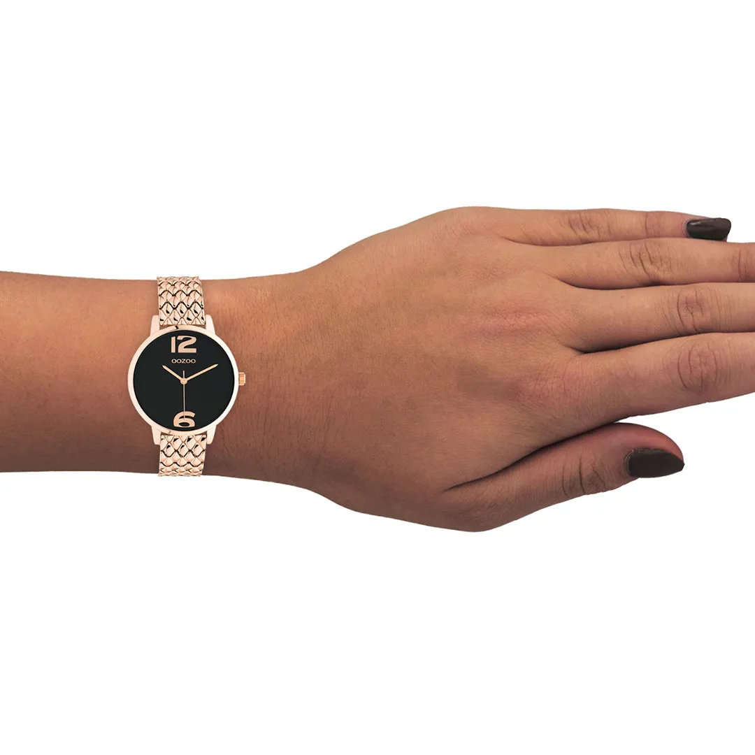 Rose gold coloured OOZOO watch with stainless steel bracelet - C11024