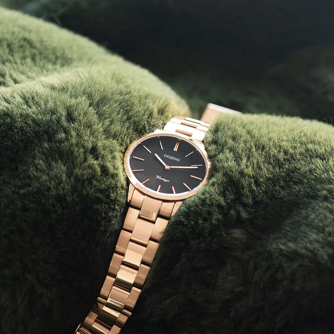 Rose gold coloured OOZOO watch with stainless steel bracelet - C20037