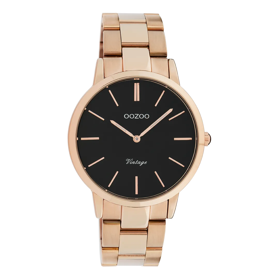 Rose gold coloured OOZOO watch with stainless steel bracelet - C20037