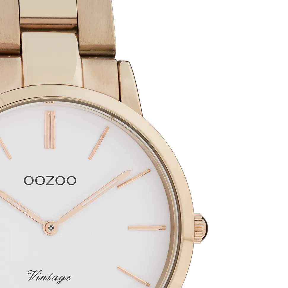 Rose gold coloured OOZOO watch with stainless steel bracelet - C20048