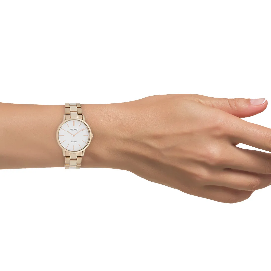 Rose gold coloured OOZOO watch with stainless steel bracelet - C20048