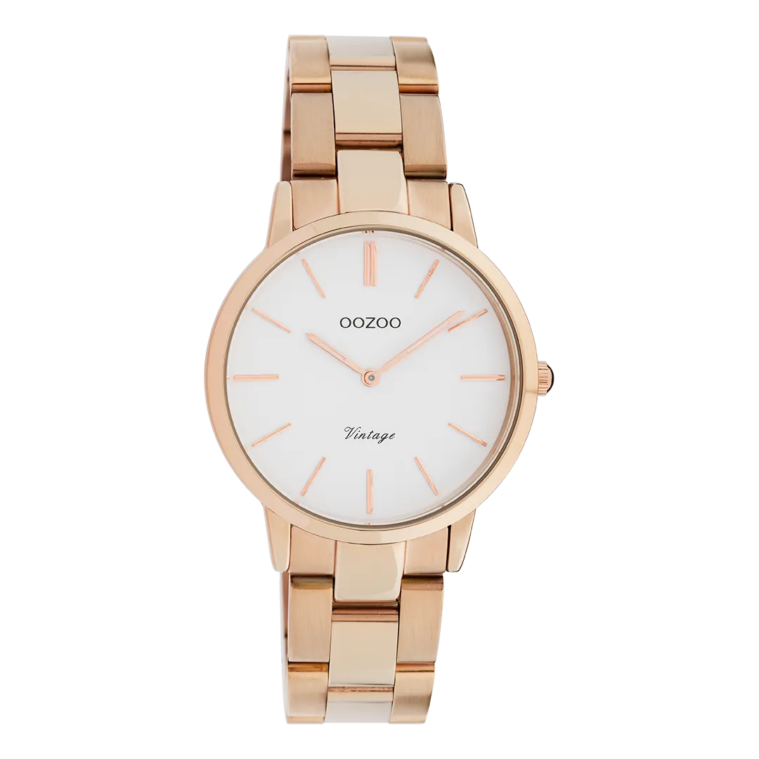 Rose gold coloured OOZOO watch with stainless steel bracelet - C20048