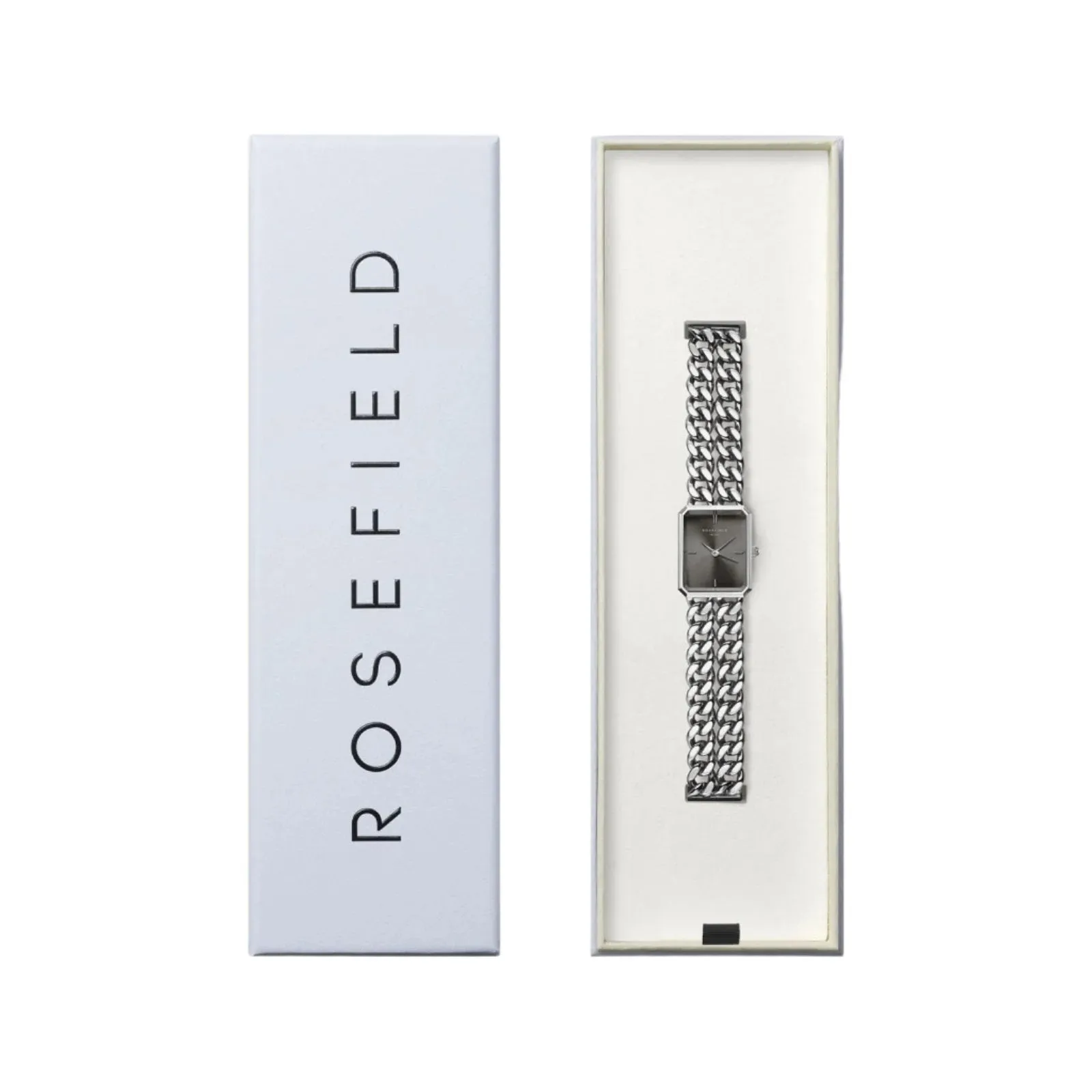 Rosefield Octagon XS Black Dial Stainless Steel Watch SGSSS-O78