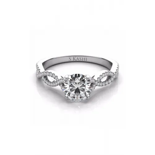 S Kashi & Sons Criss Cross Engagement Ring EN7325-1WG